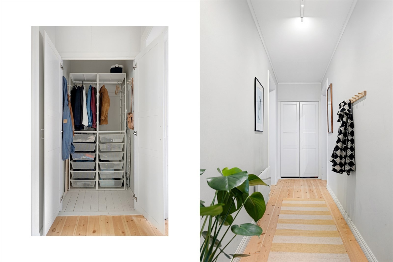 I enden av gangen er det ekstra lagringsplass i et praktisk kott. Galleribilde