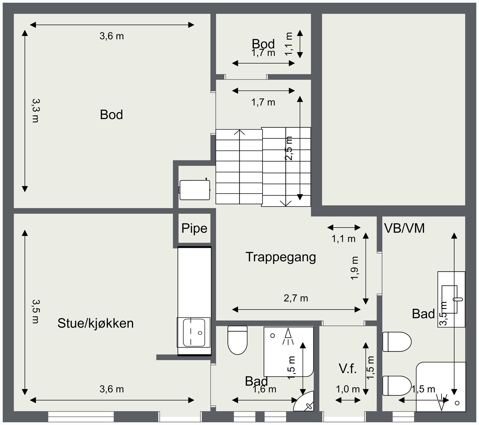 Plantegning u.etasje og 1. etasje Galleribilde