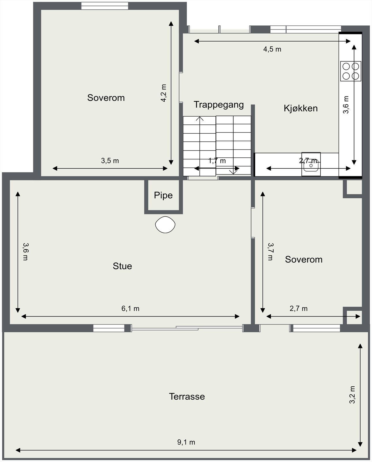 Plantegning 2. etasje og 3. etasje Galleribilde