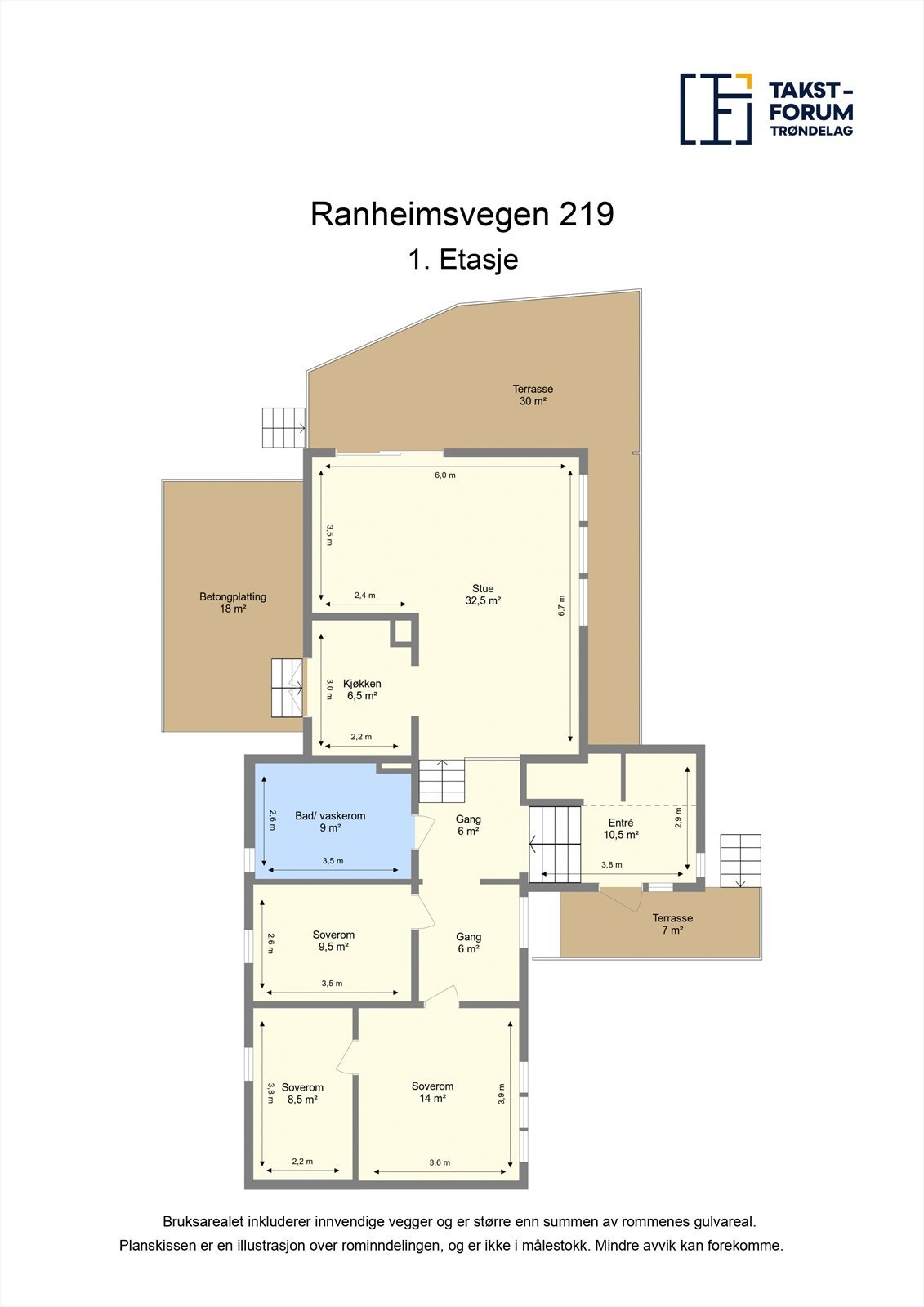 Planskisse hovedetasje. Galleribilde