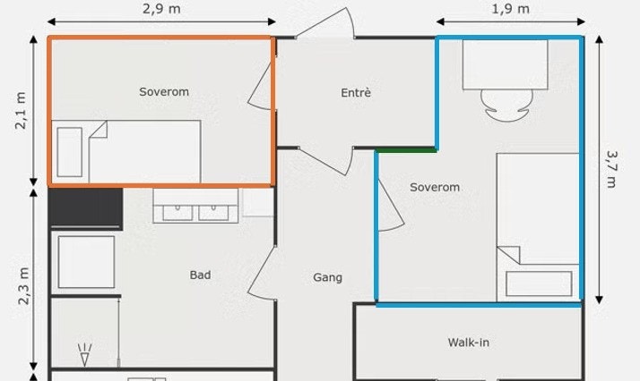 Plantegning (soverom) Galleribilde