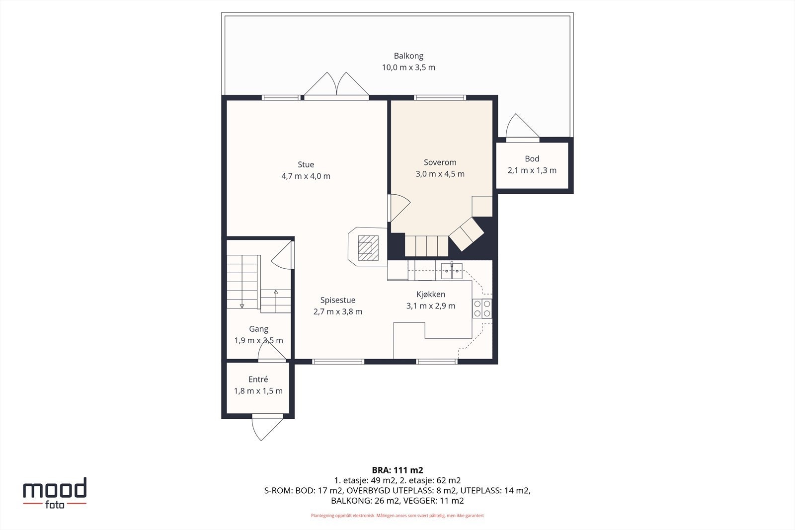 Plantegning hovedetasje Galleribilde