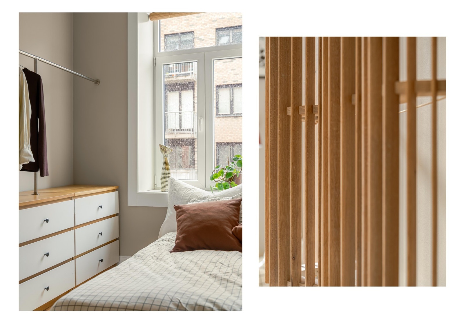 Garderobeløsning er svært praktisk, og medfølger også ved salg. Galleribilde