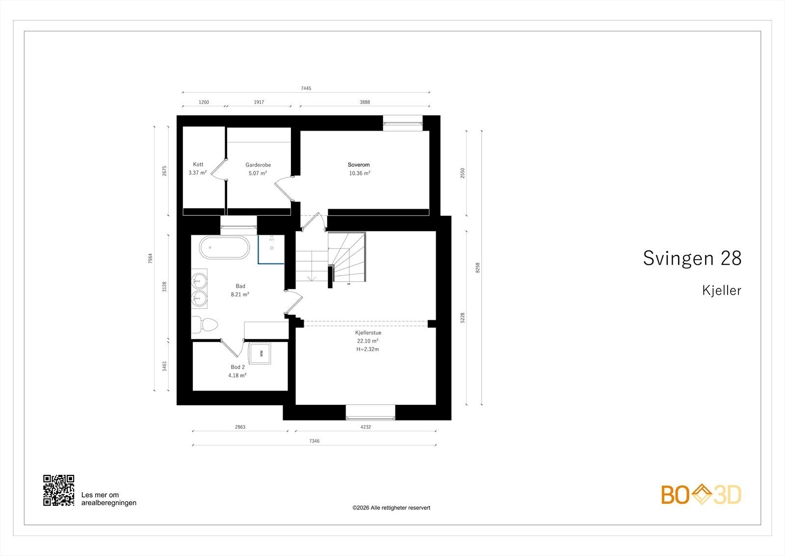 Kjeller: Kjellerstue, bad, soverom 2 boder og kott Galleribilde