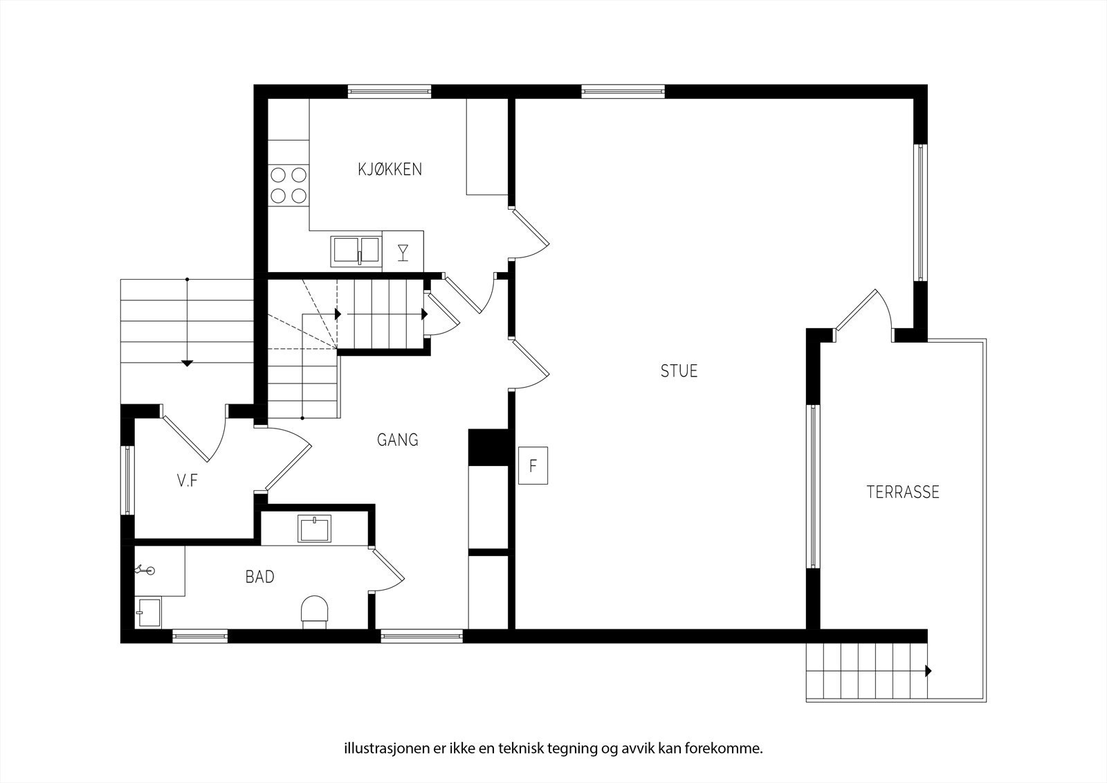 Plantegning 1. etasje. Galleribilde
