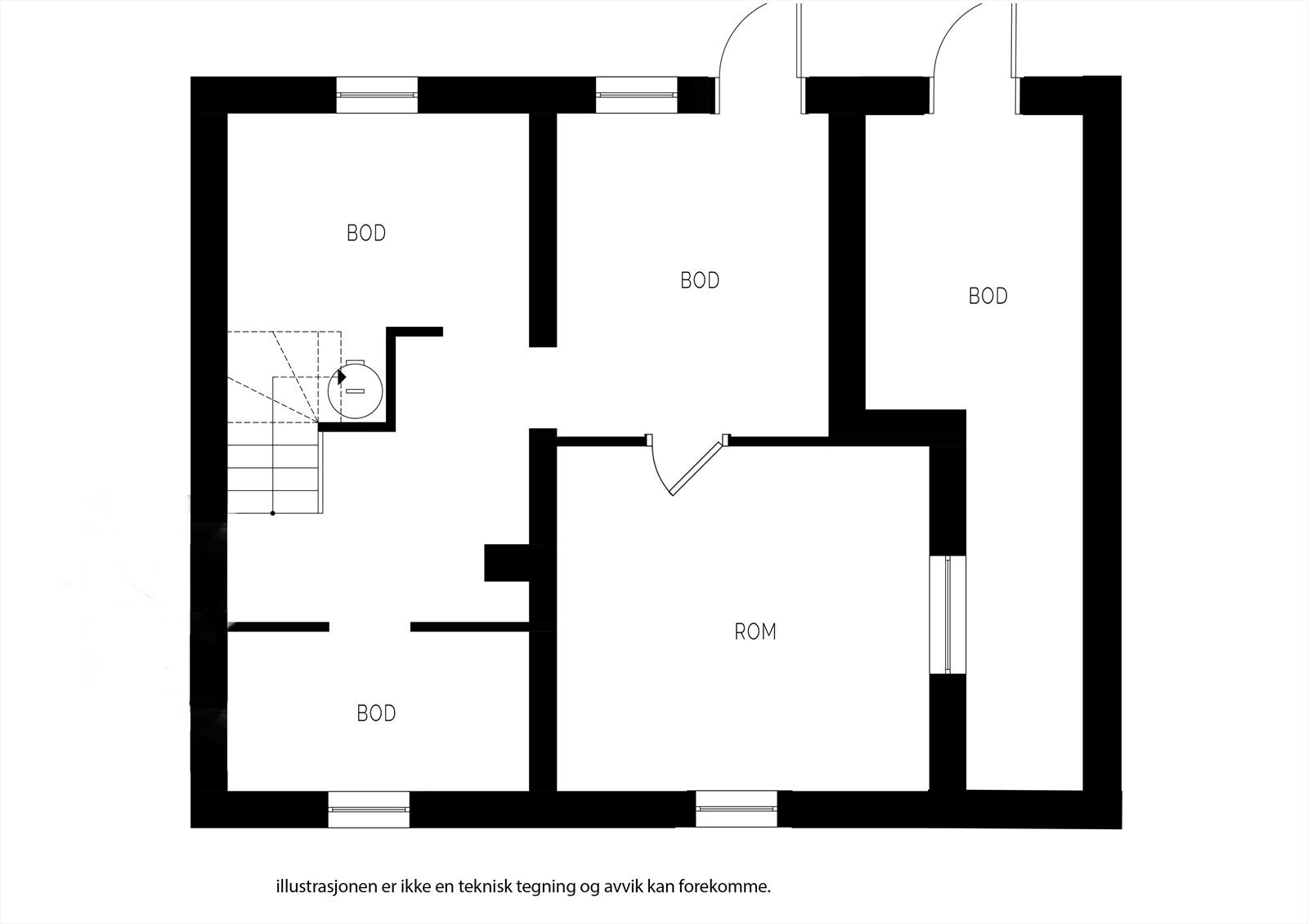 Plantegning kjeller. Galleribilde