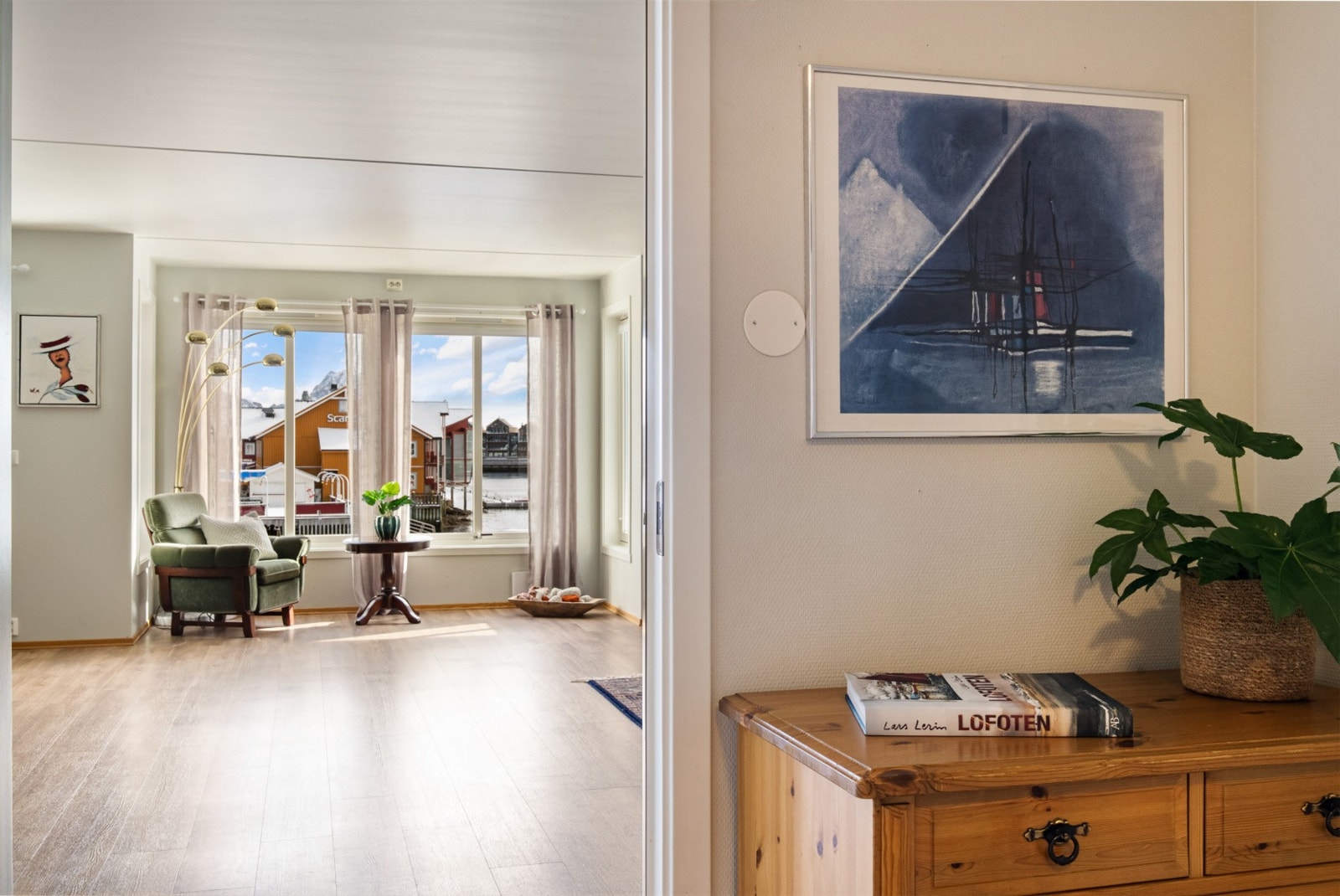 Når du ankommer Sjømannsgata 4, blir du møtt av en lys og innbydende leilighet med en svært praktisk og gjennomtenkt planløsning. Galleribilde