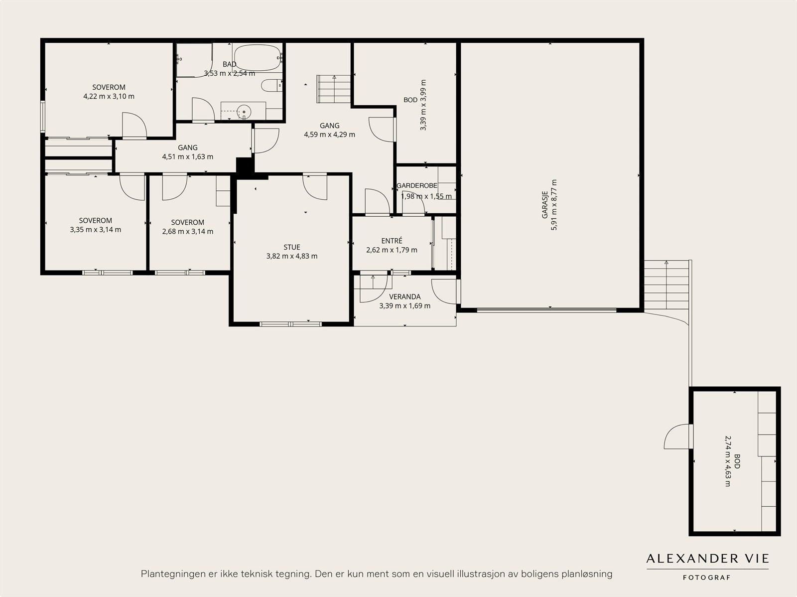 Plantegning over 1.etasje Galleribilde