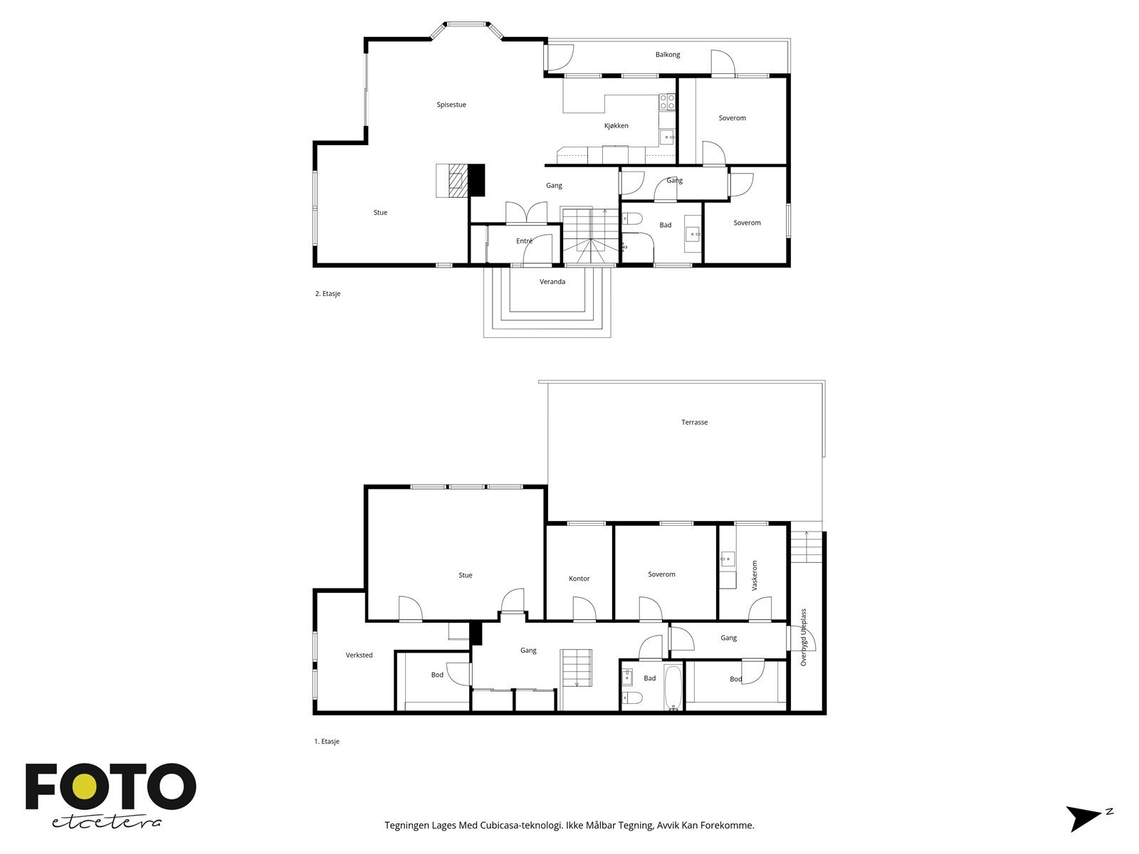 Begge etasjer. Veiledende plantegning - Ikke målbar Galleribilde