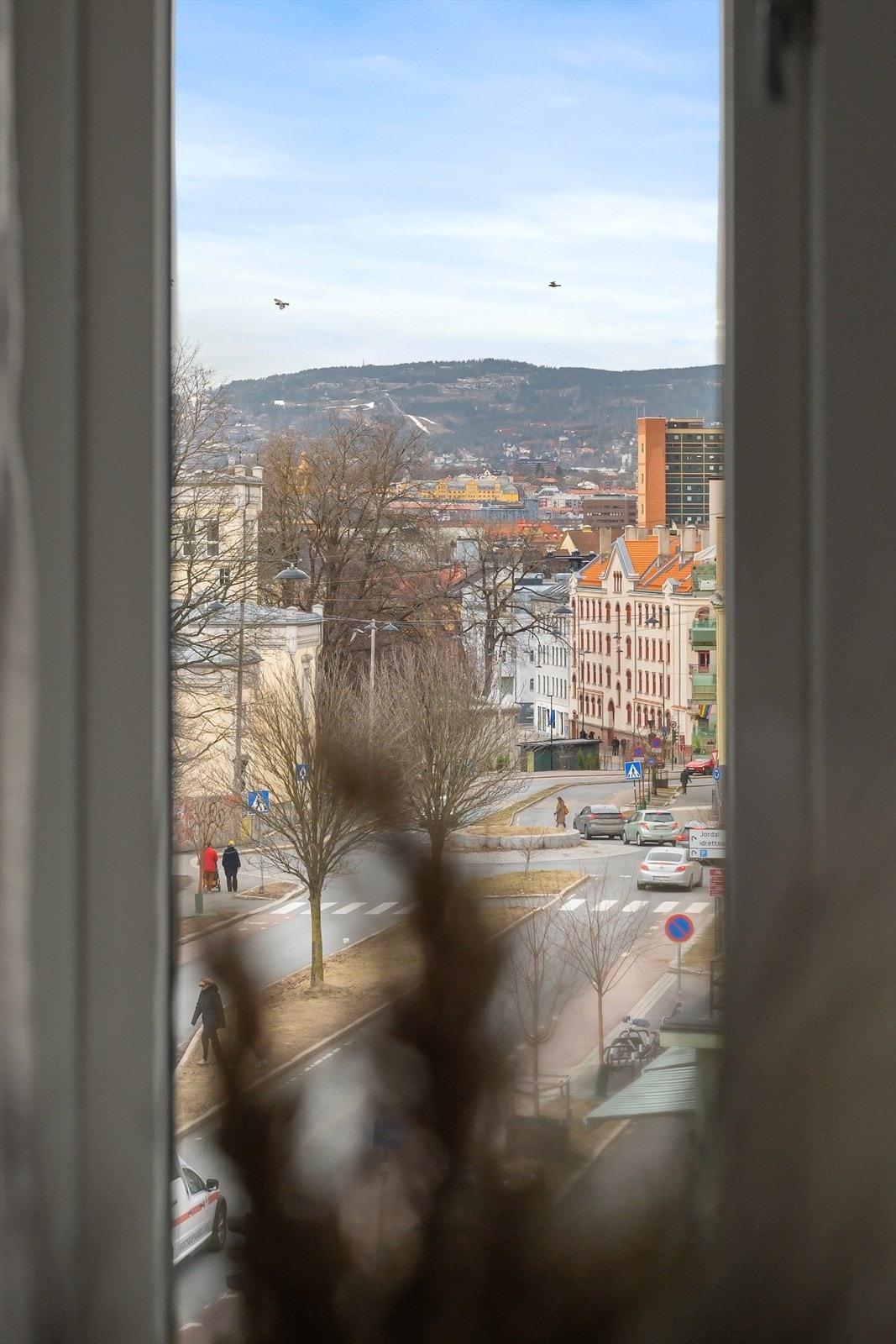 Utsikt mot et rolig og historisk hjørne av Gamle Oslo, omgitt av klassiske bygårder og trehusidyll. Galleribilde
