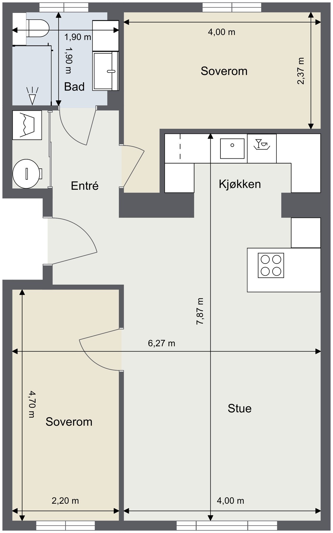 Plantegning. Tegningen er ikke målbar og avvik kan forekomme. Galleribilde