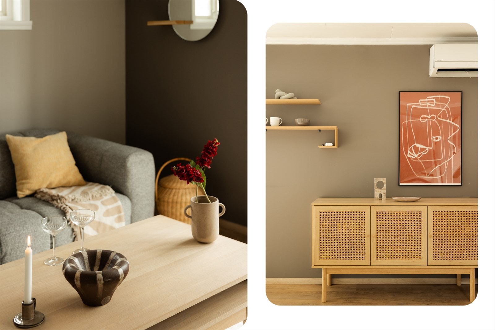 Det er også installert varmepumpe i stuen som gir en strøm effektiv temperatur til boligen. Galleribilde