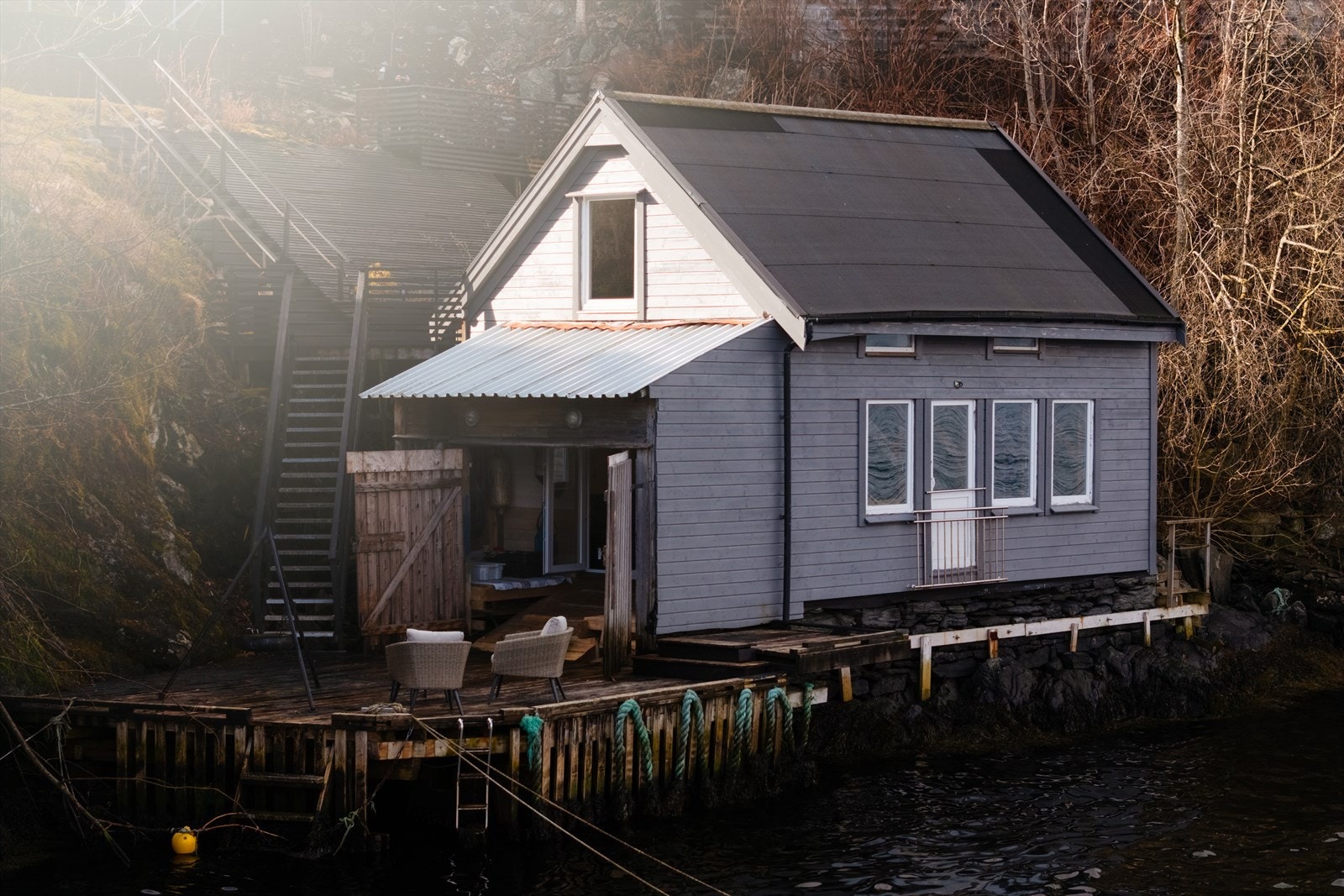 Merk fransk balkong på nøstets side. Galleribilde