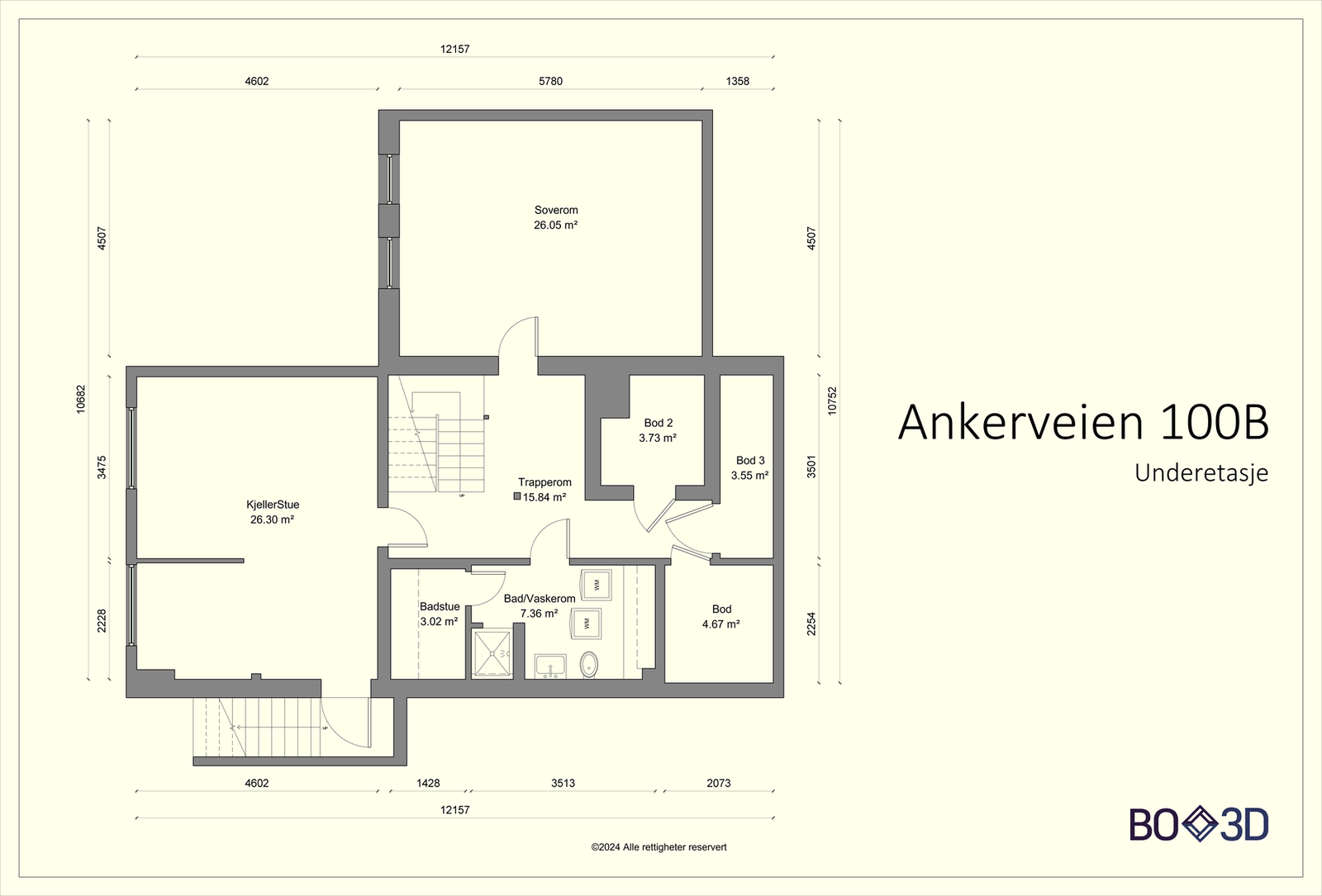 Plantegning underetasje Galleribilde