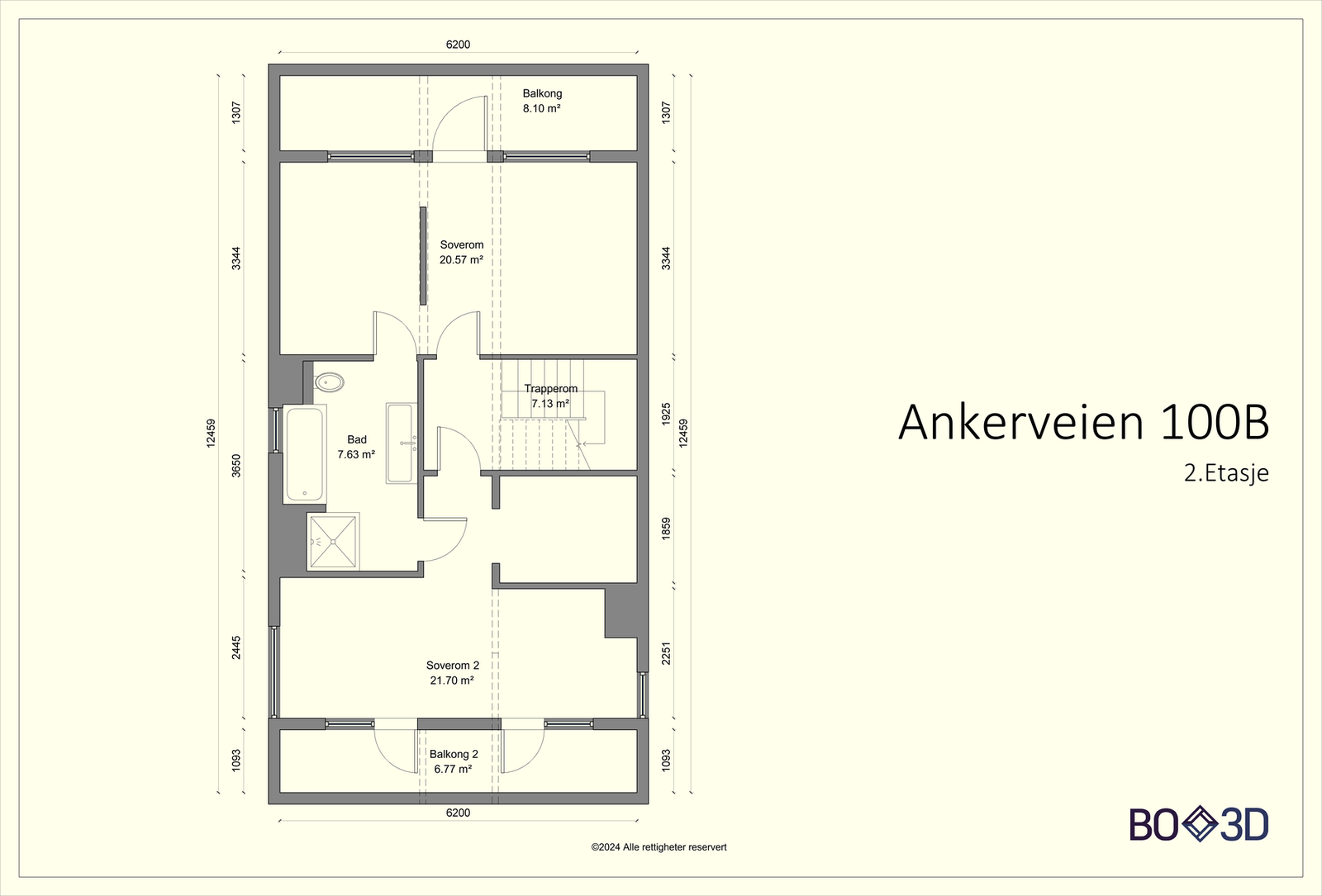 Plantegning 2. etasje Galleribilde