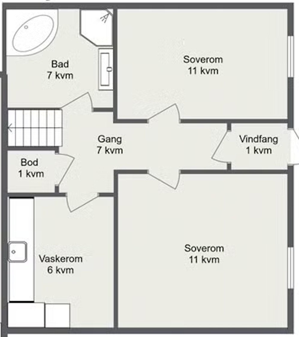 Plantegning 1. etasje Galleribilde