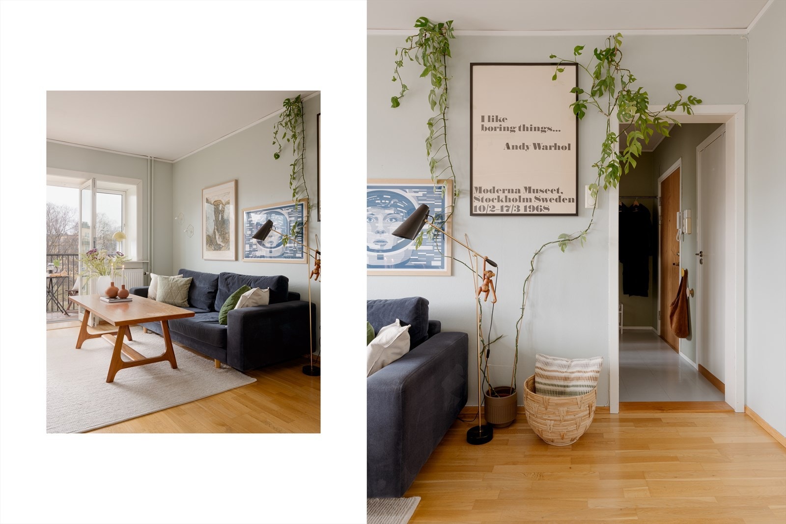 Stuen har en god atmosfære og er et naturlig samlingspunkt i boligen. Galleribilde