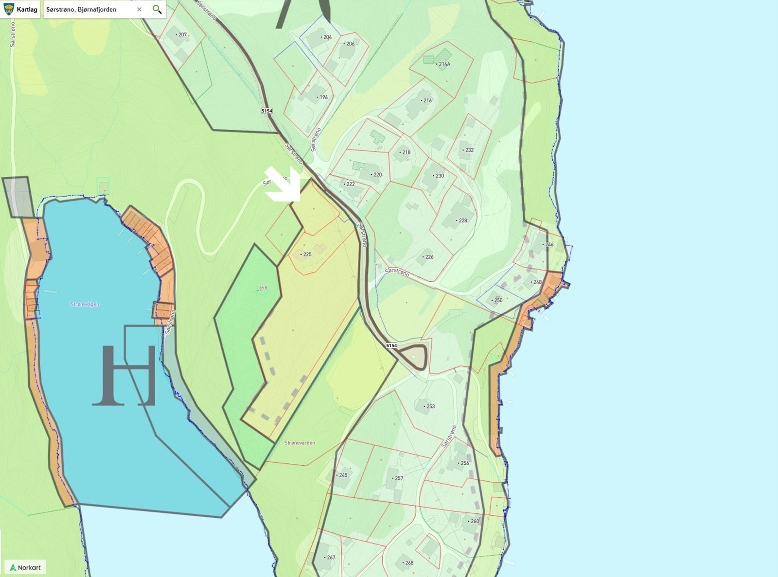 Tomten er avsatt til boligformål i kommuneplanen Galleribilde