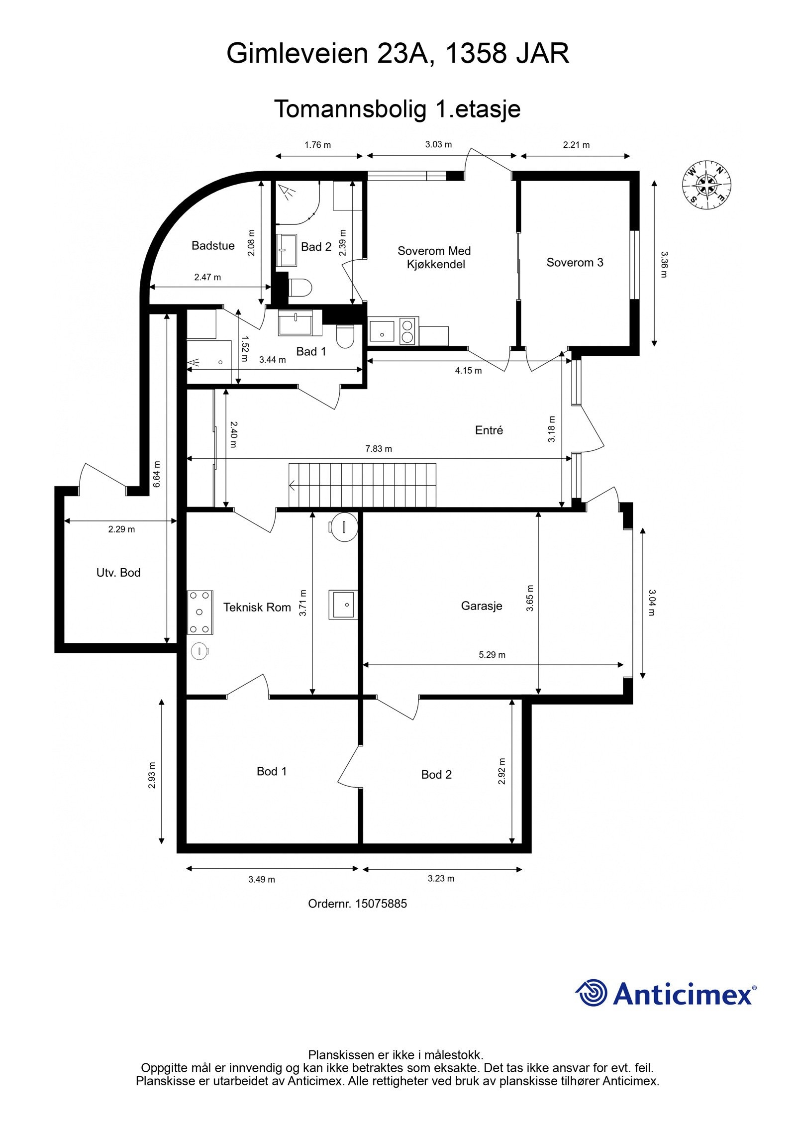 Plantegning 1.etg. Galleribilde