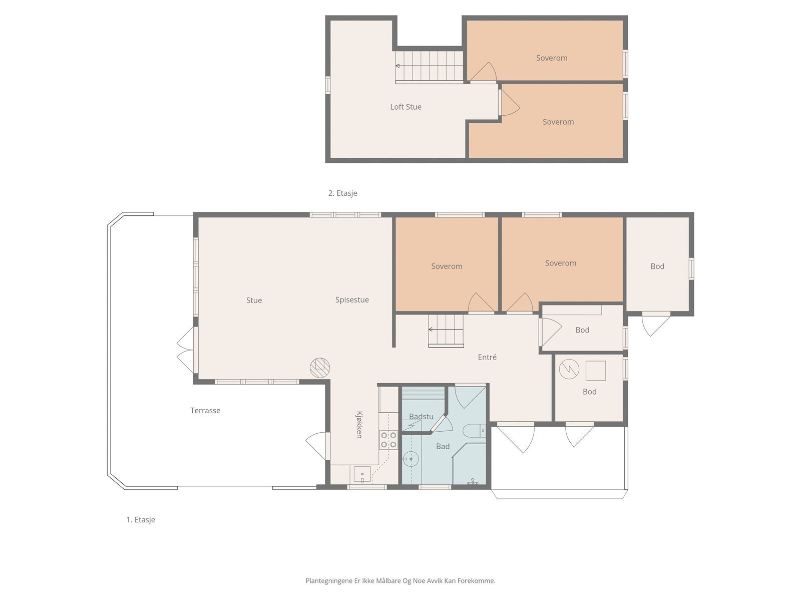 Plantegning over 1.etasje og loft Galleribilde