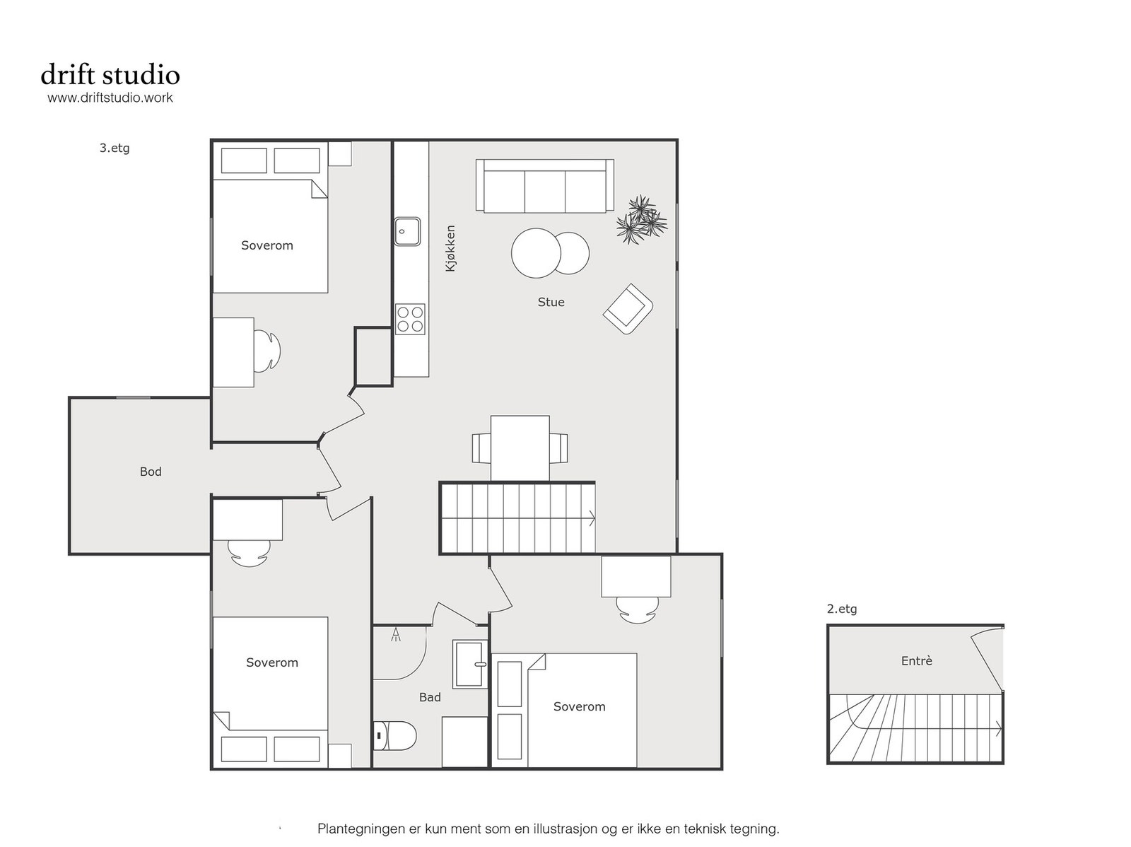 Planskisse 3. etasje. Galleribilde