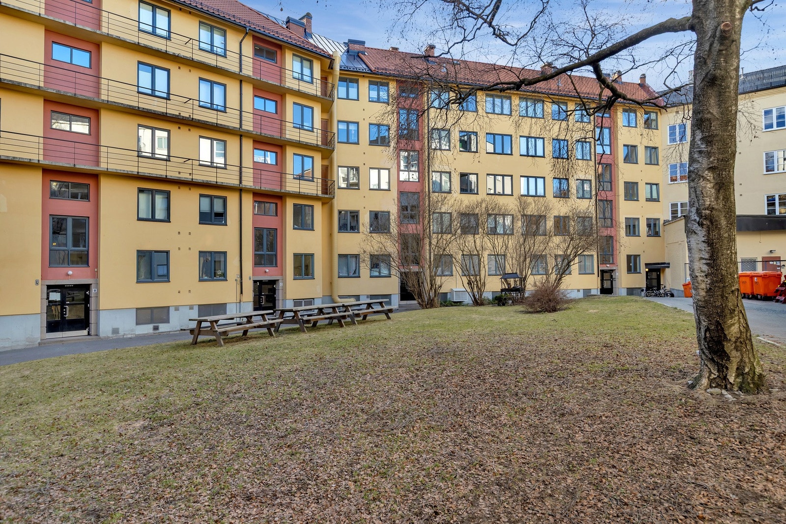 Borettslaget har en grønn og hyggelig bakgård. Galleribilde