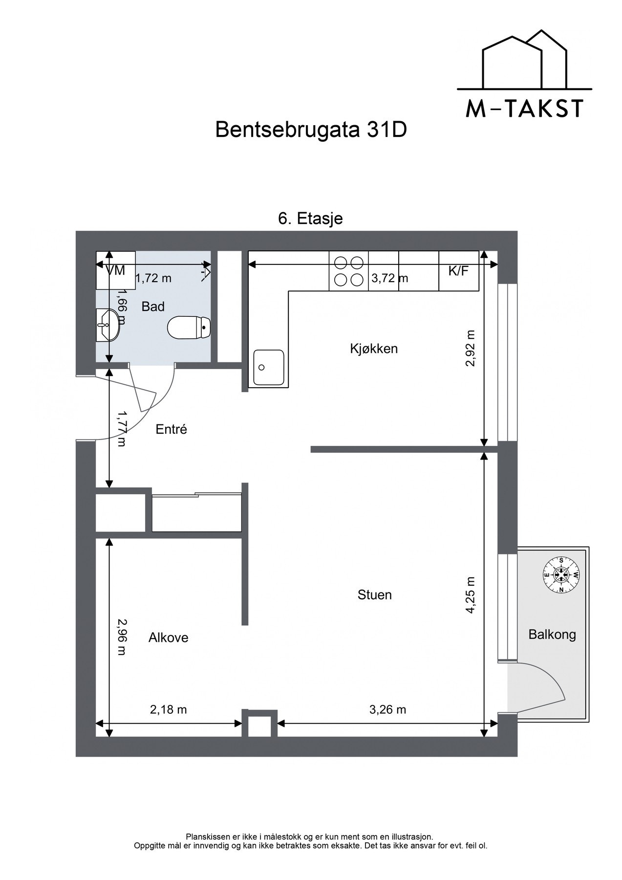 Dagens plantegning med mål. Galleribilde