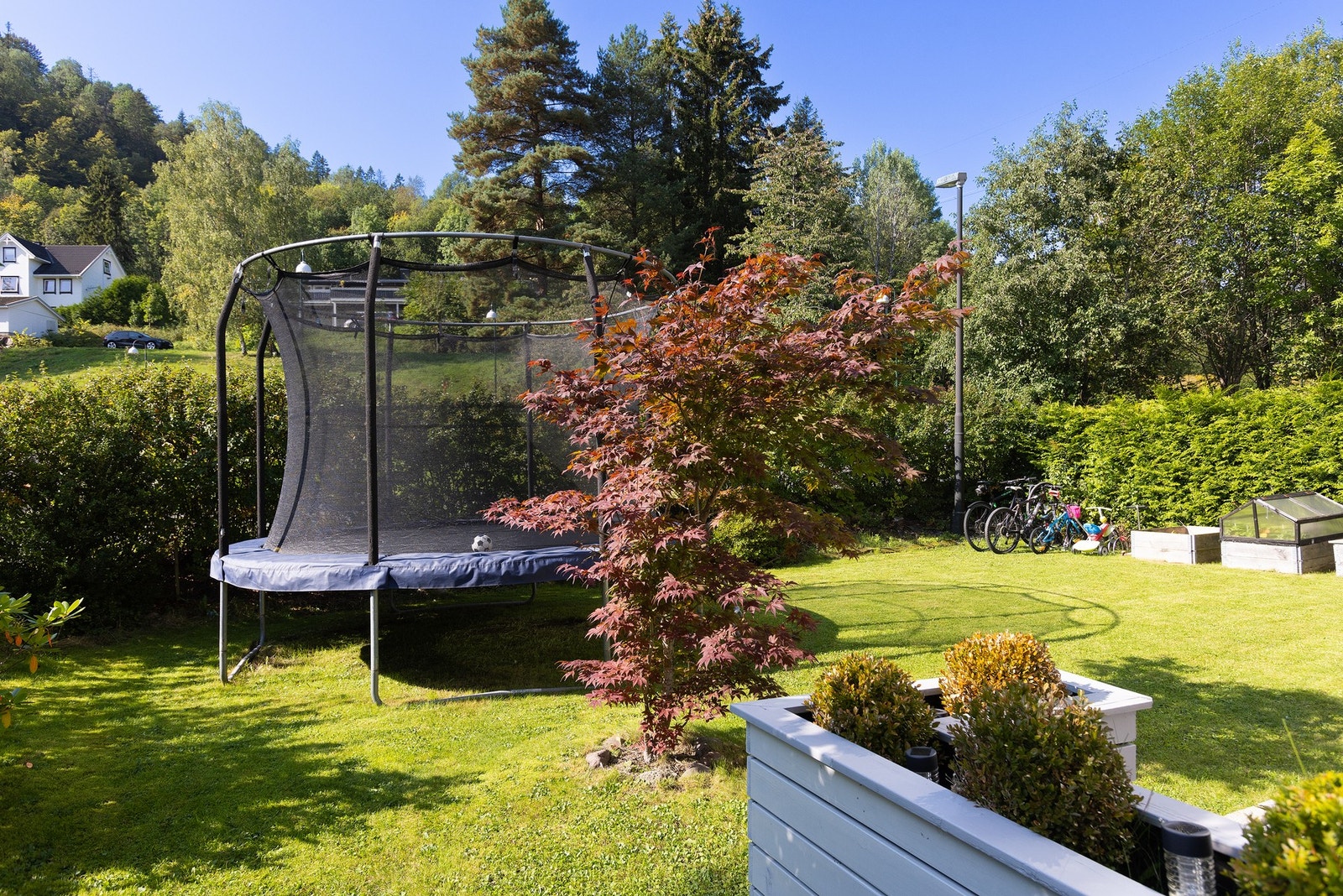 Hage med plass til trampoline Galleribilde