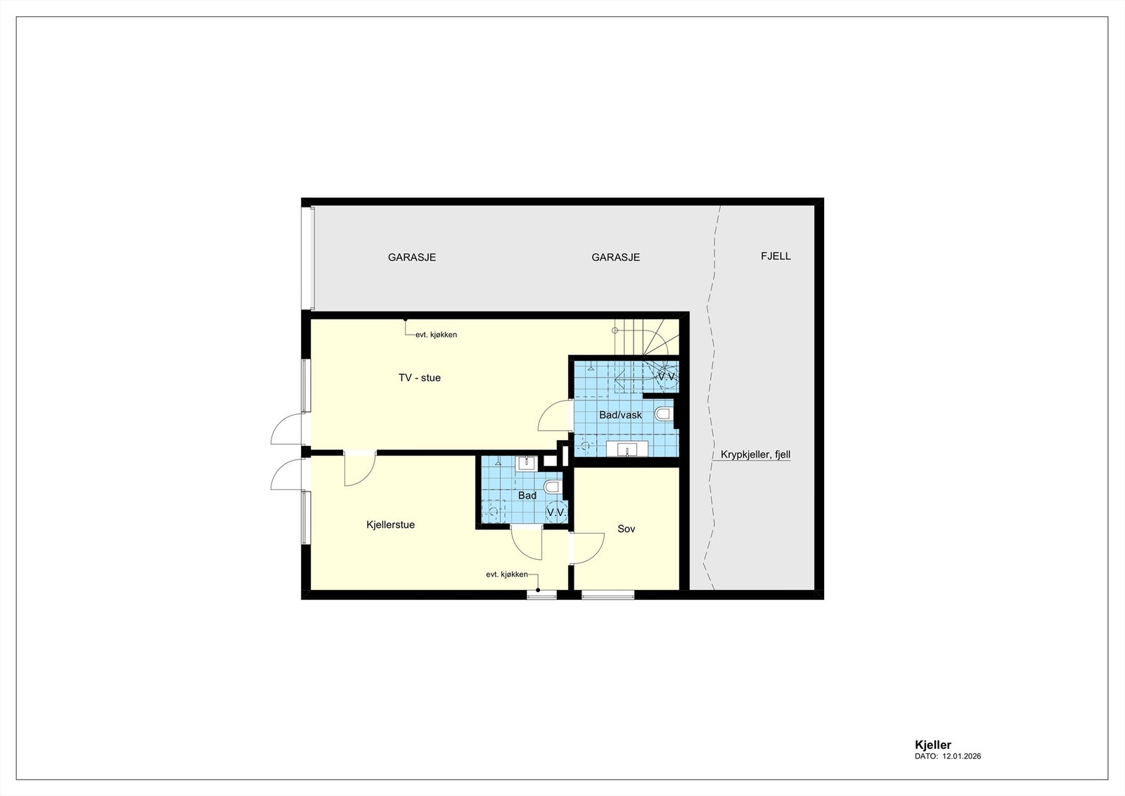 Plantegning - Underetasje Galleribilde