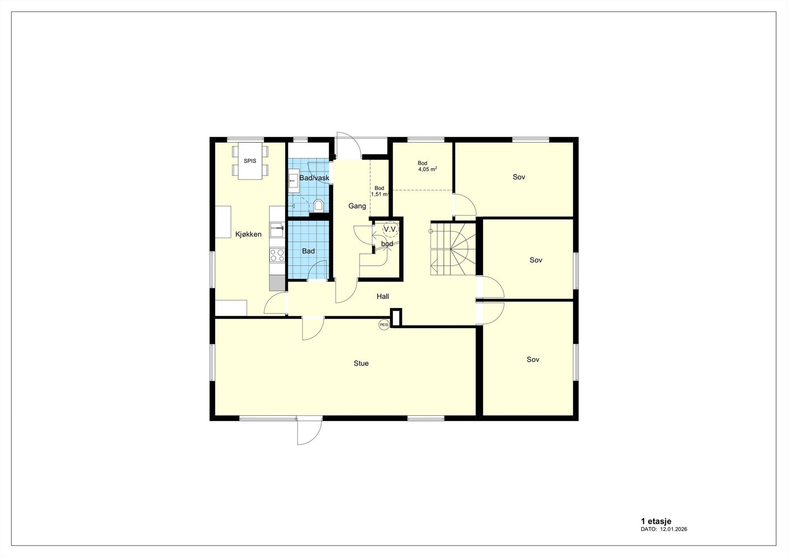 Plantegning - 1. etasje Galleribilde