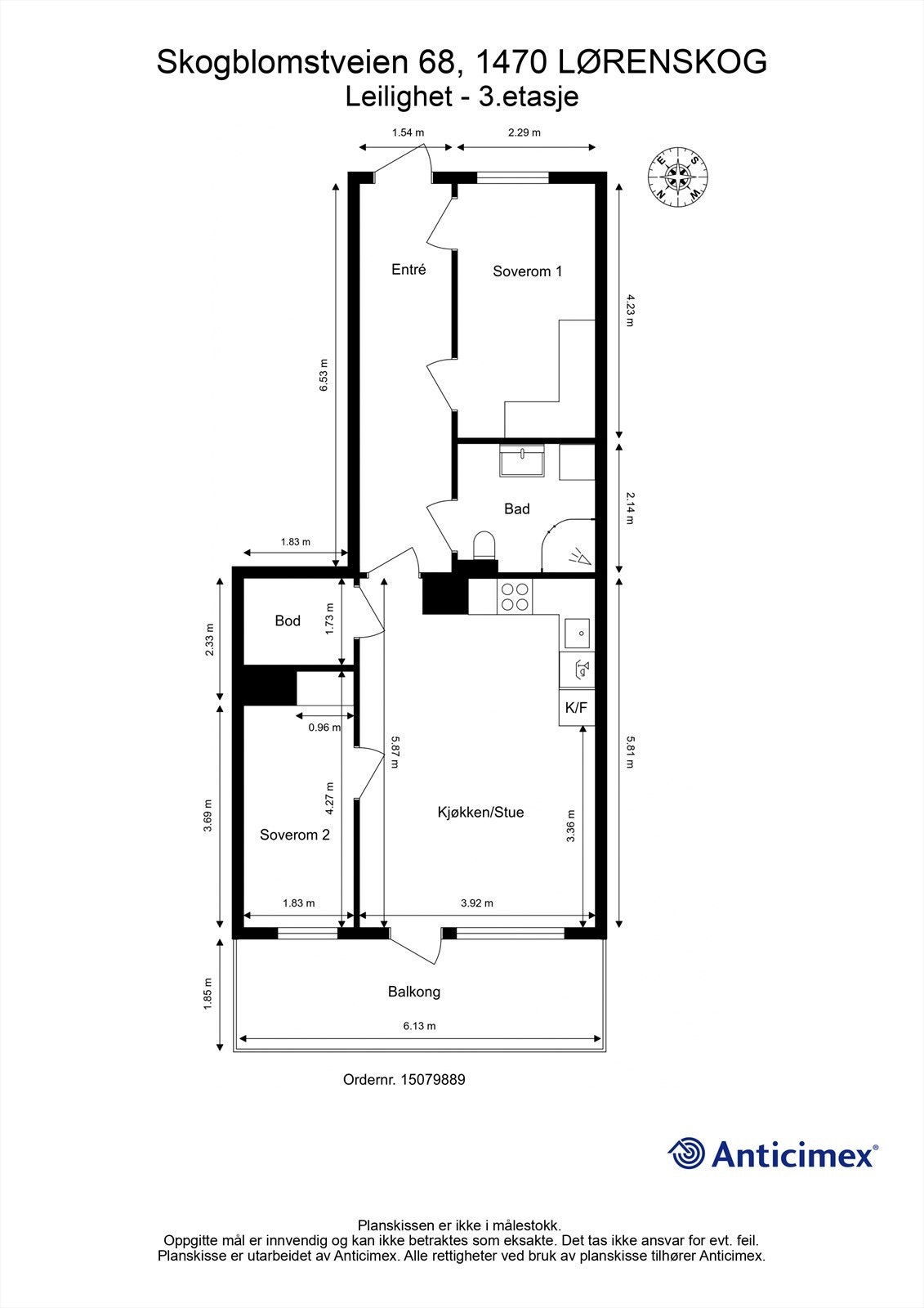 Plantegning 3. etasje Galleribilde