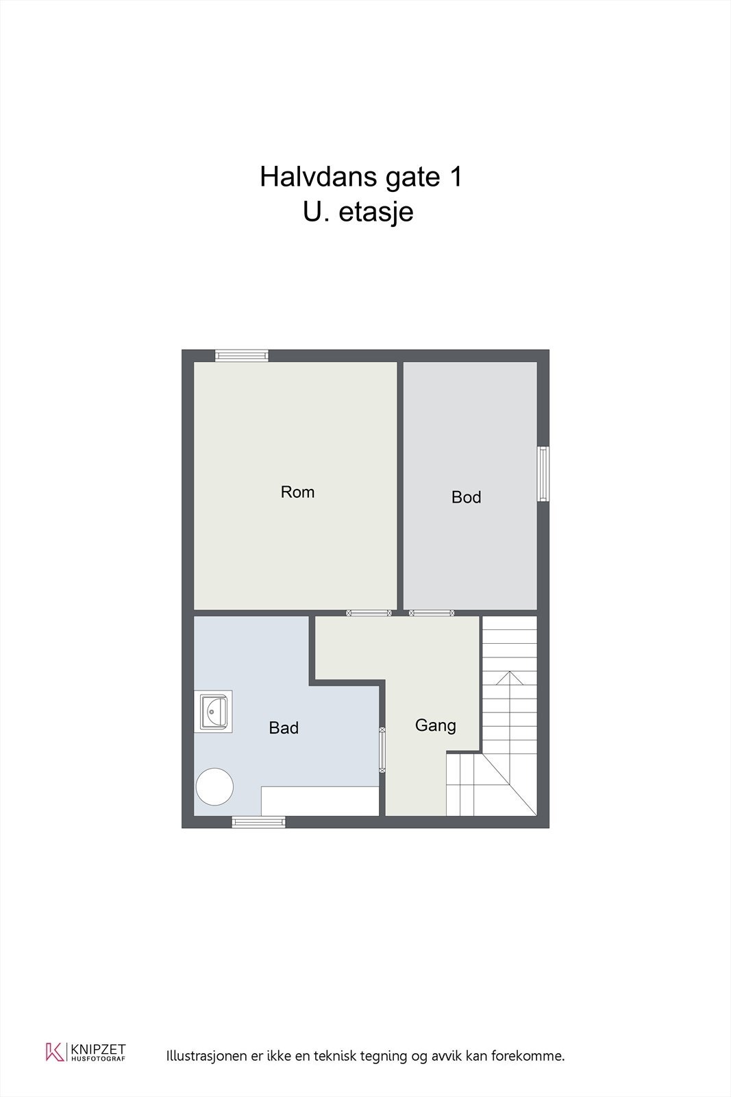 Plantegning underetasje. Galleribilde