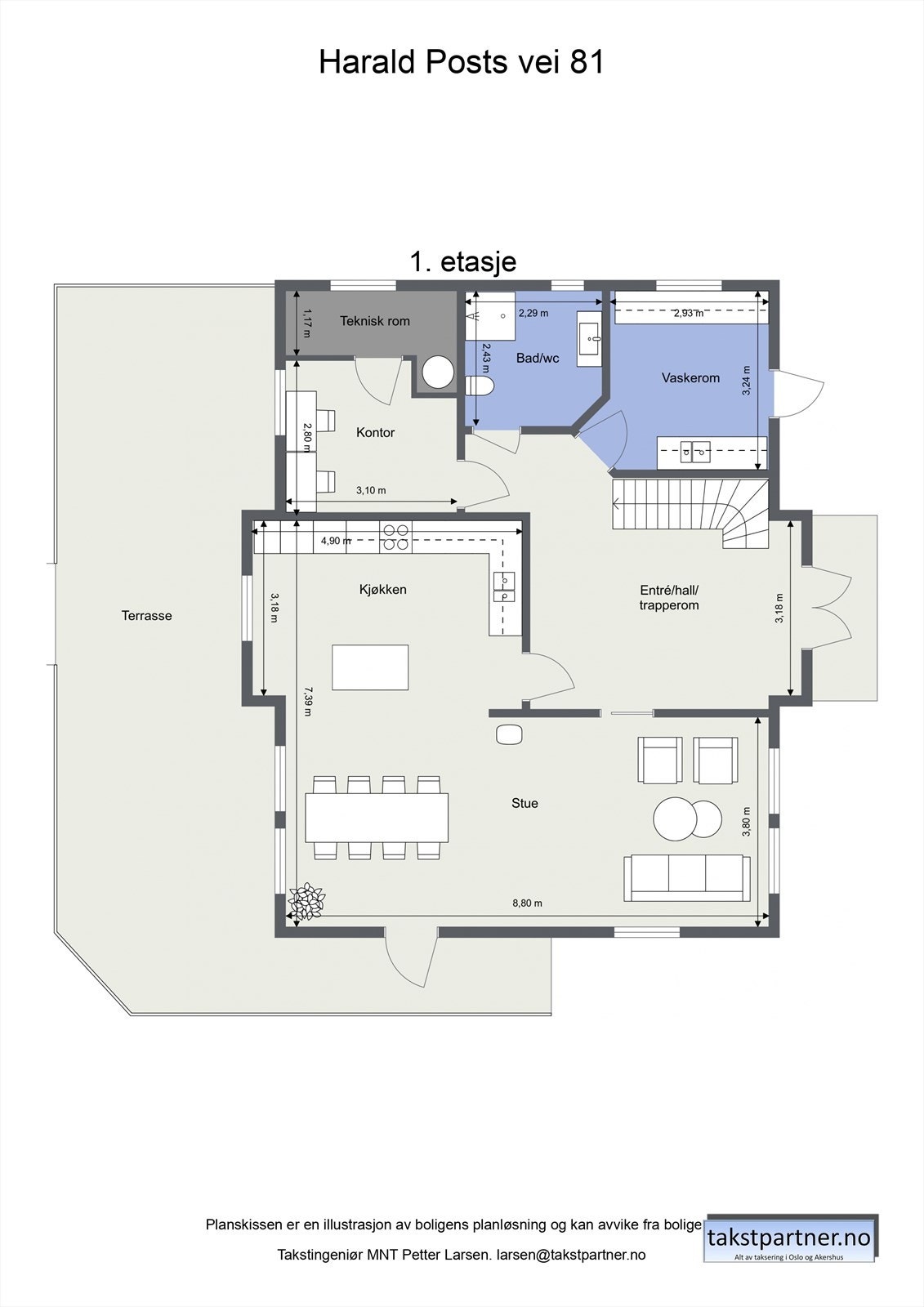 Planskisse 1. etasje. Galleribilde