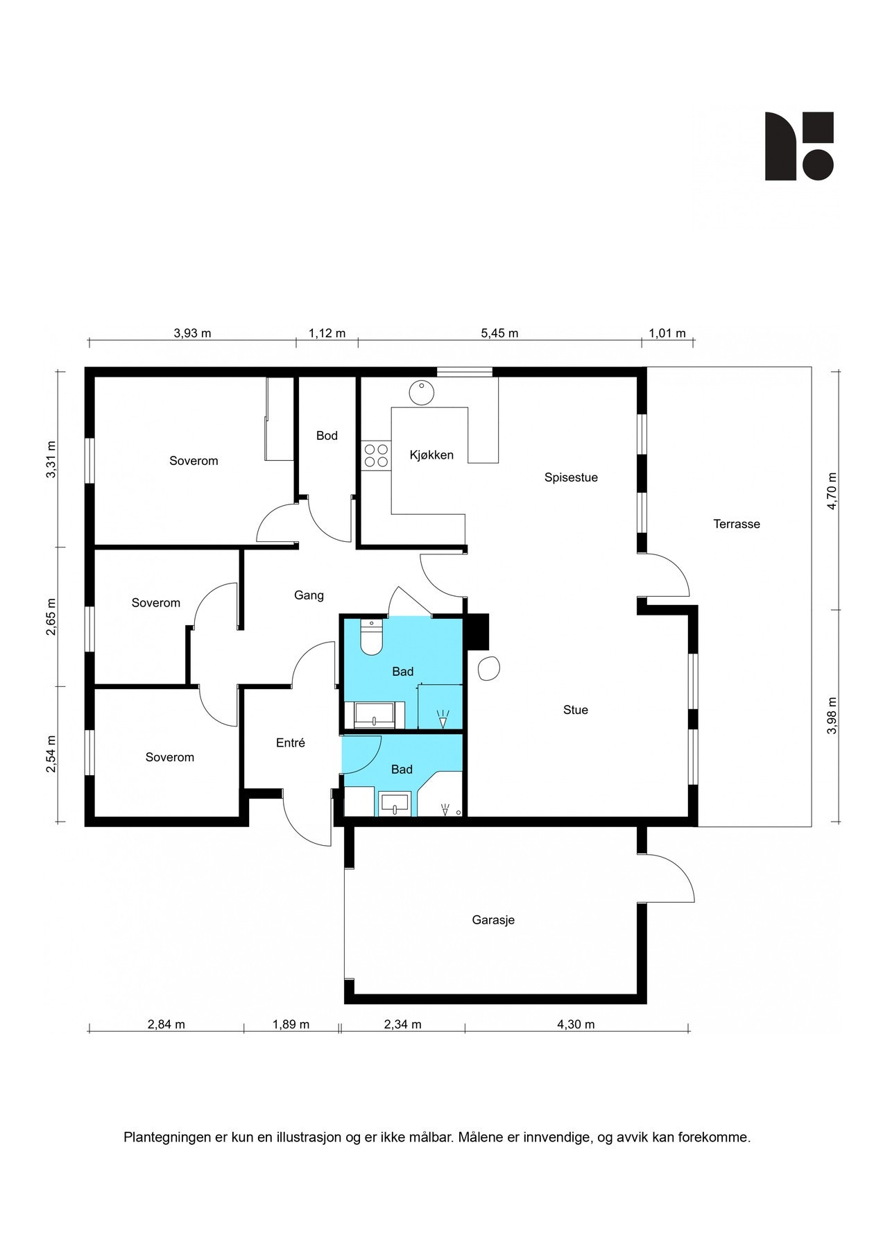 Plantegning 1. etg. Galleribilde