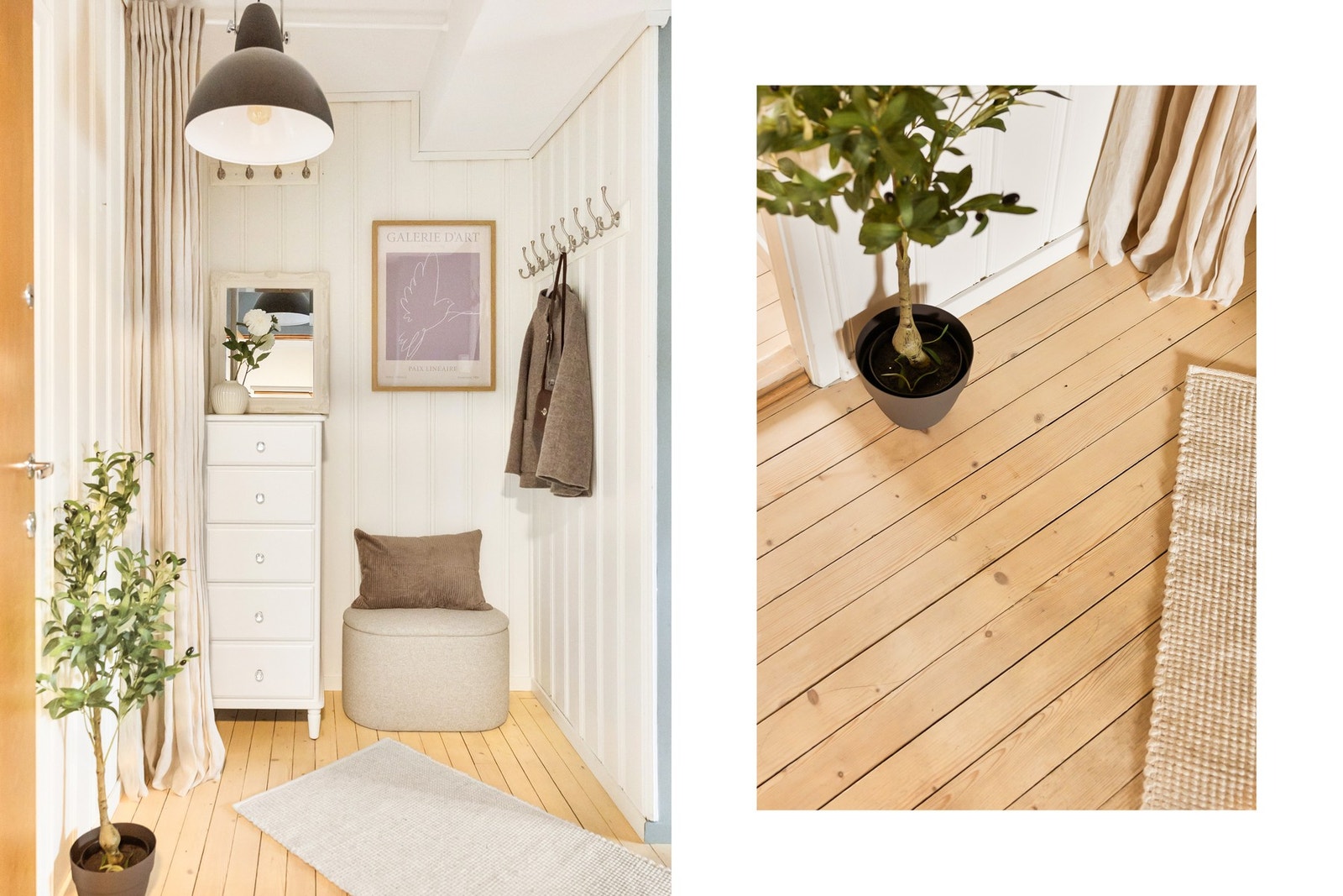 Leiligheten har flere lekre detaljer som bla. tregulv i flere rom, og tidsriktige farger Galleribilde