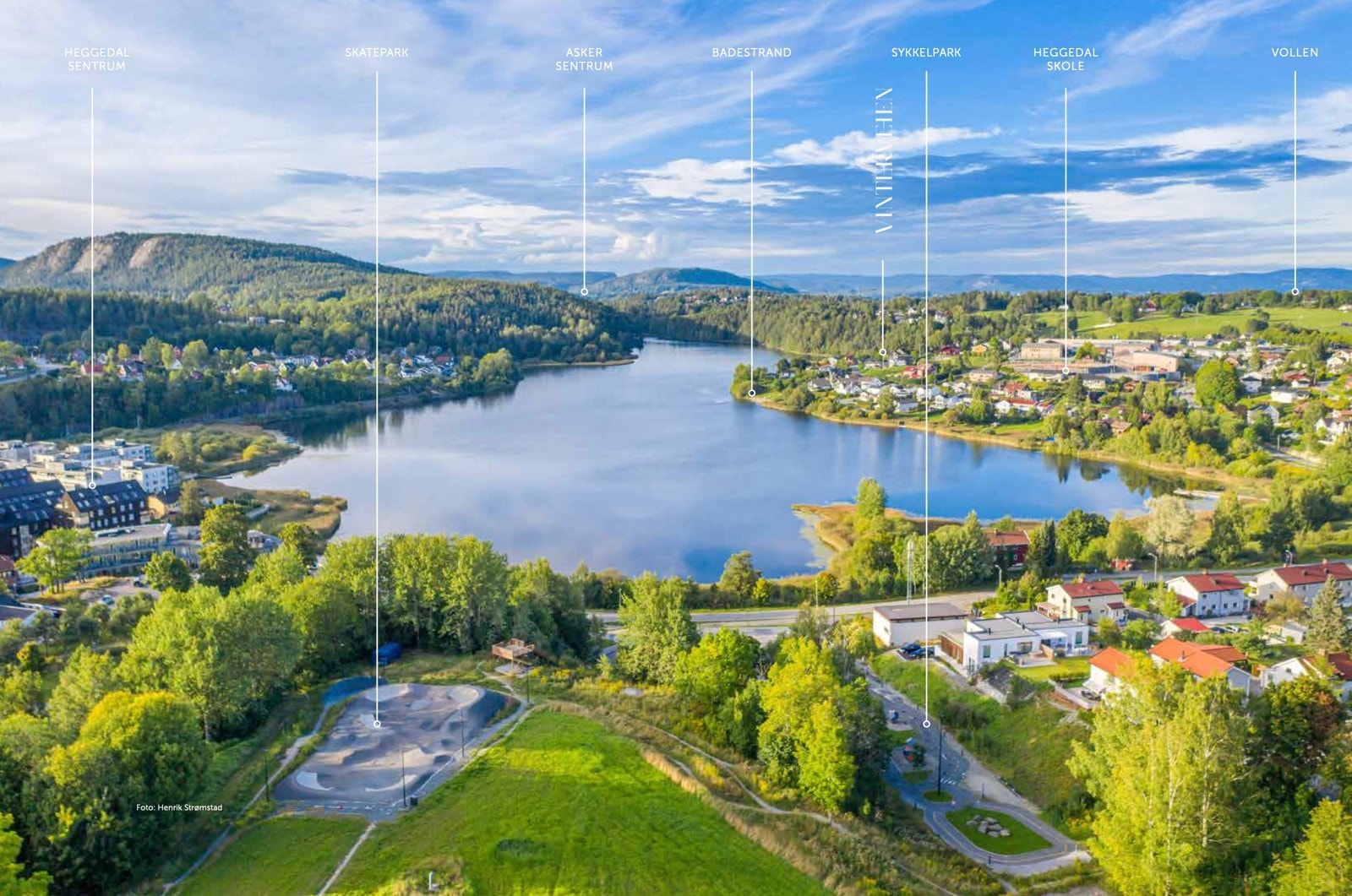 Bilde av Heggedal sett fra sør mot nord. Foto: Henrik Strømstad Galleribilde
