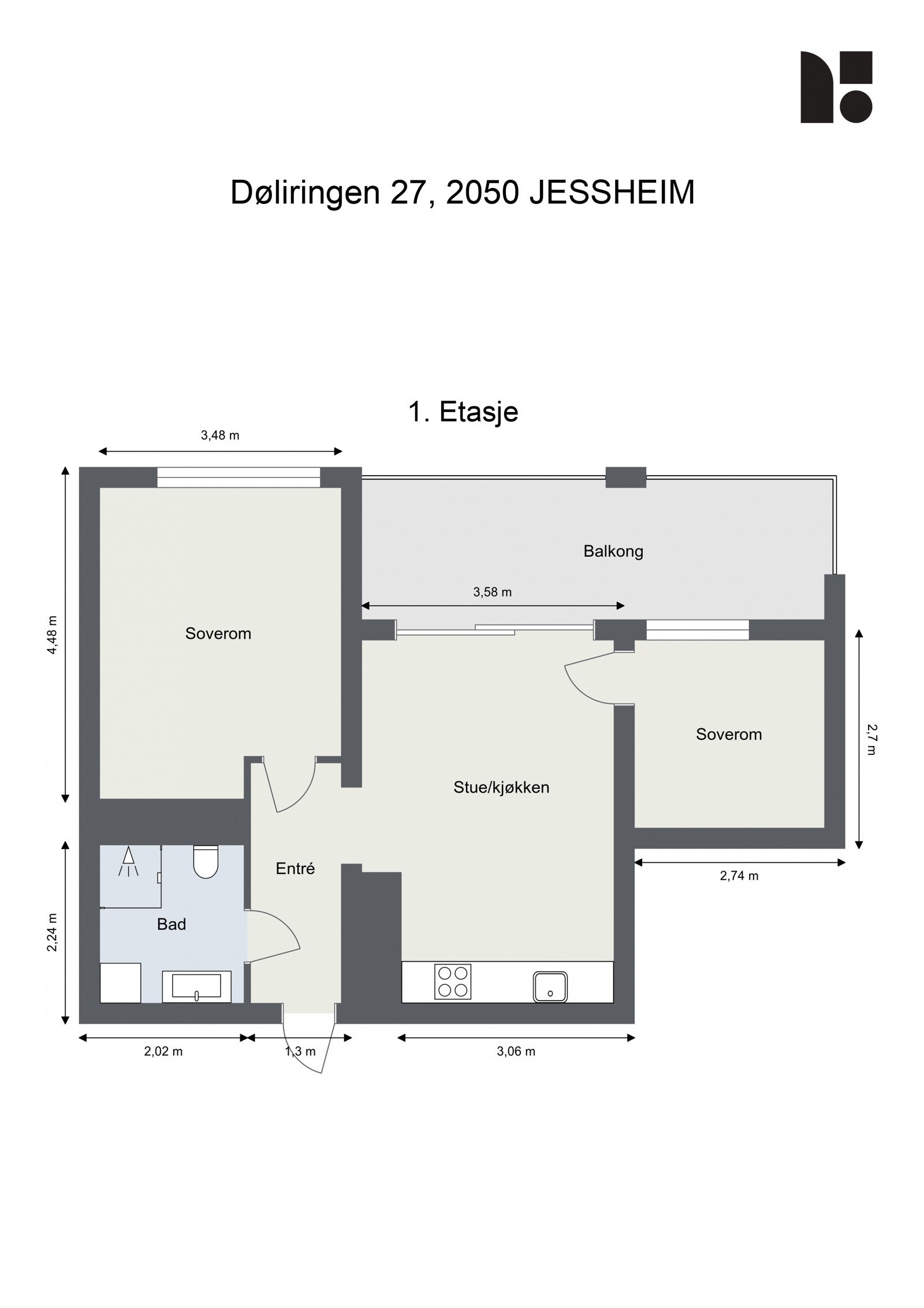 Plantegning, Døliringen 27, K111 Galleribilde