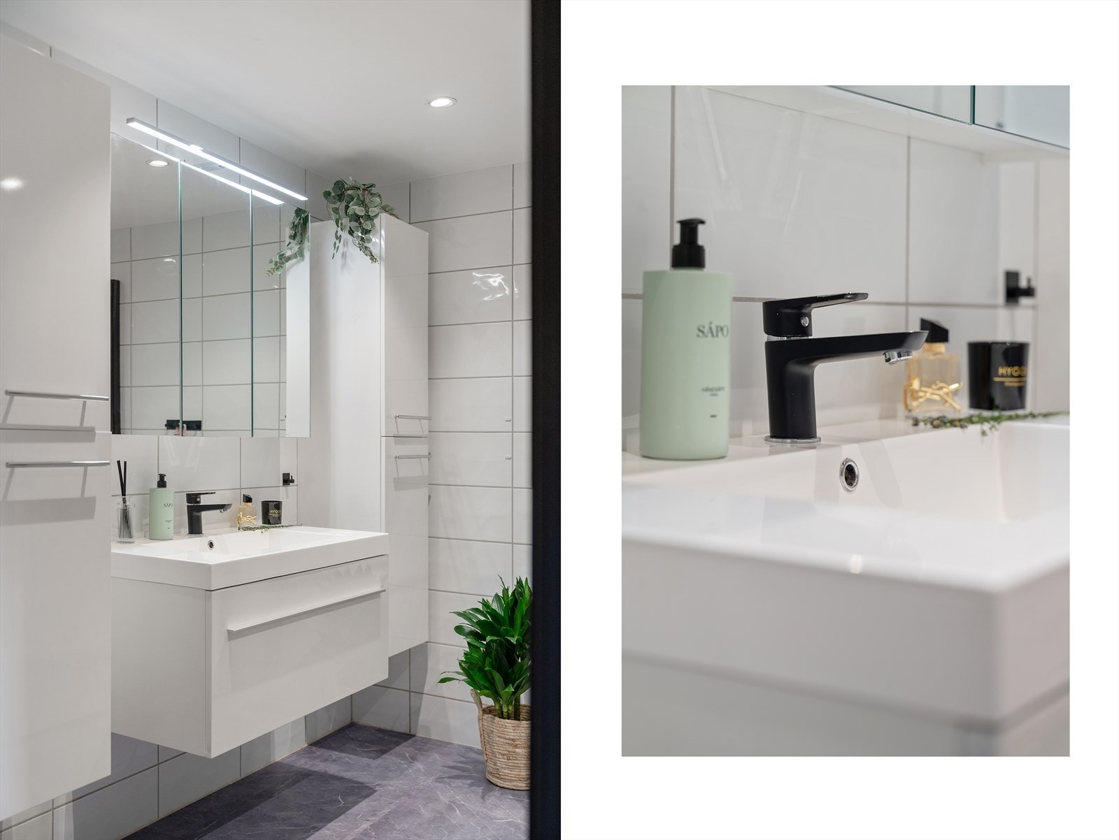 - Badet har elektriske varmekabler i gulv med termostat, og som resten av boligen balansert ventilasjon - Galleribilde