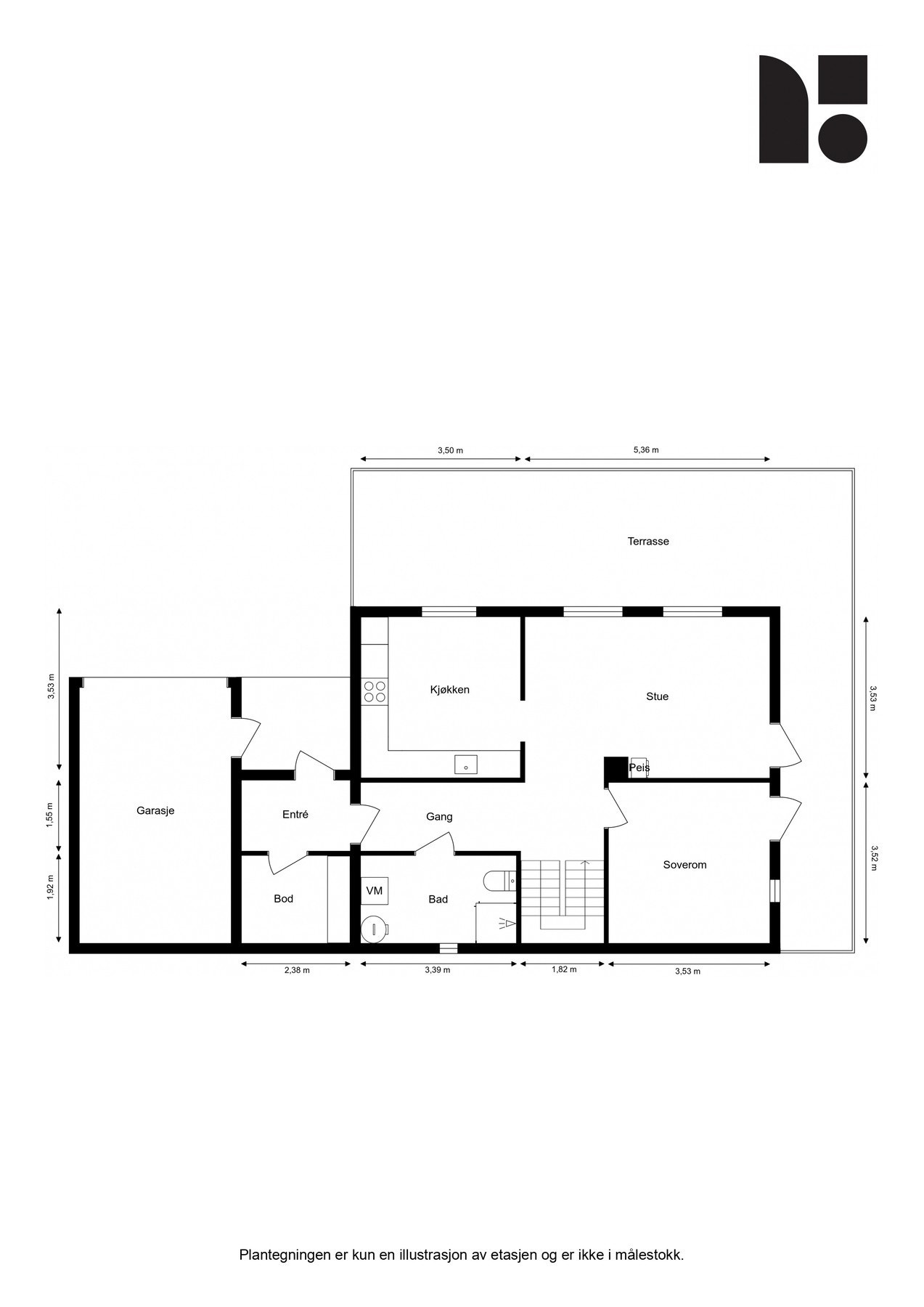 Plantegning første etasje. Galleribilde