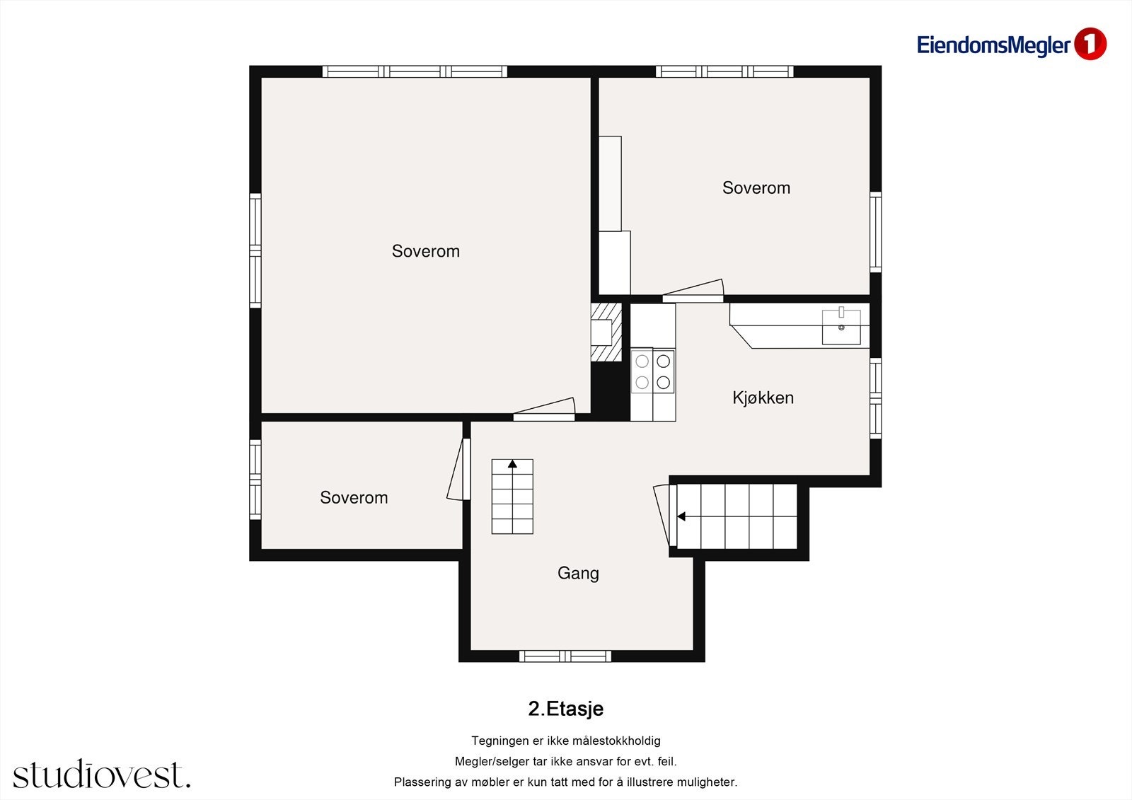 Planskisse 2.etasje 2D Galleribilde