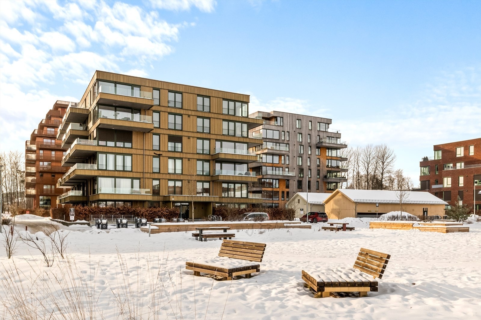 Magasinparken med sine flotte uteområder gjør det enkelt å kunne trives. Galleribilde