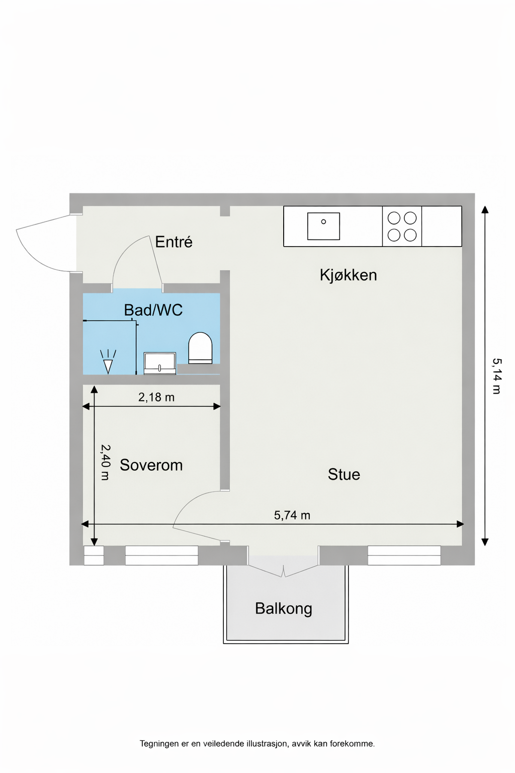 Plantegning. Tegningen er kun en veiledende illustrasjon, og avvik kan forekomme. Galleribilde
