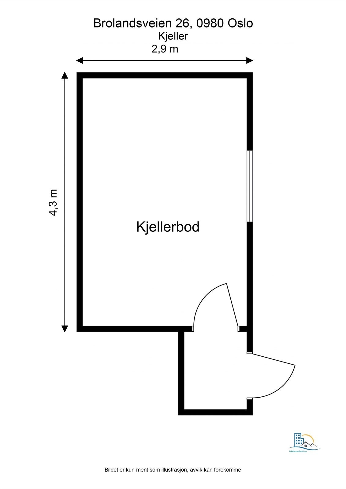 Kjelleren inneholder en bod på 12 m² for ekstra lagring. Galleribilde