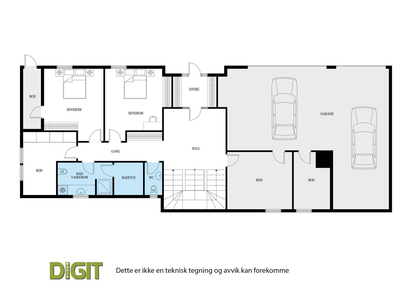 Plantegning underetasjen. Galleribilde