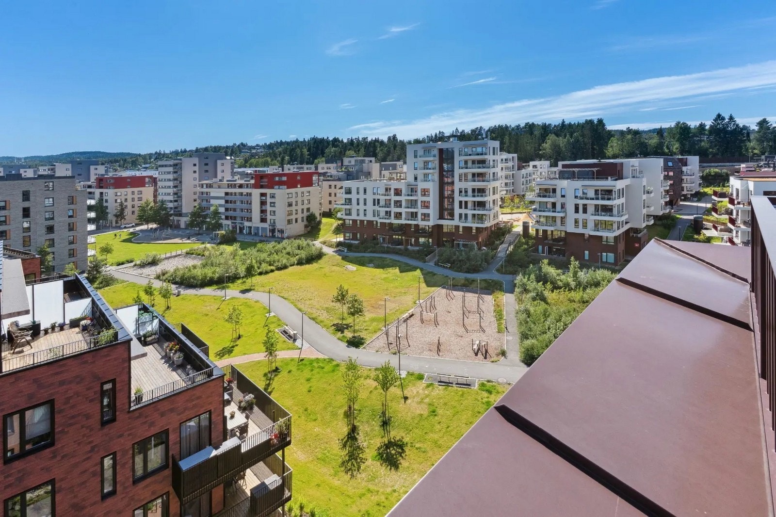 Utsikt fra felles takterrasse Galleribilde