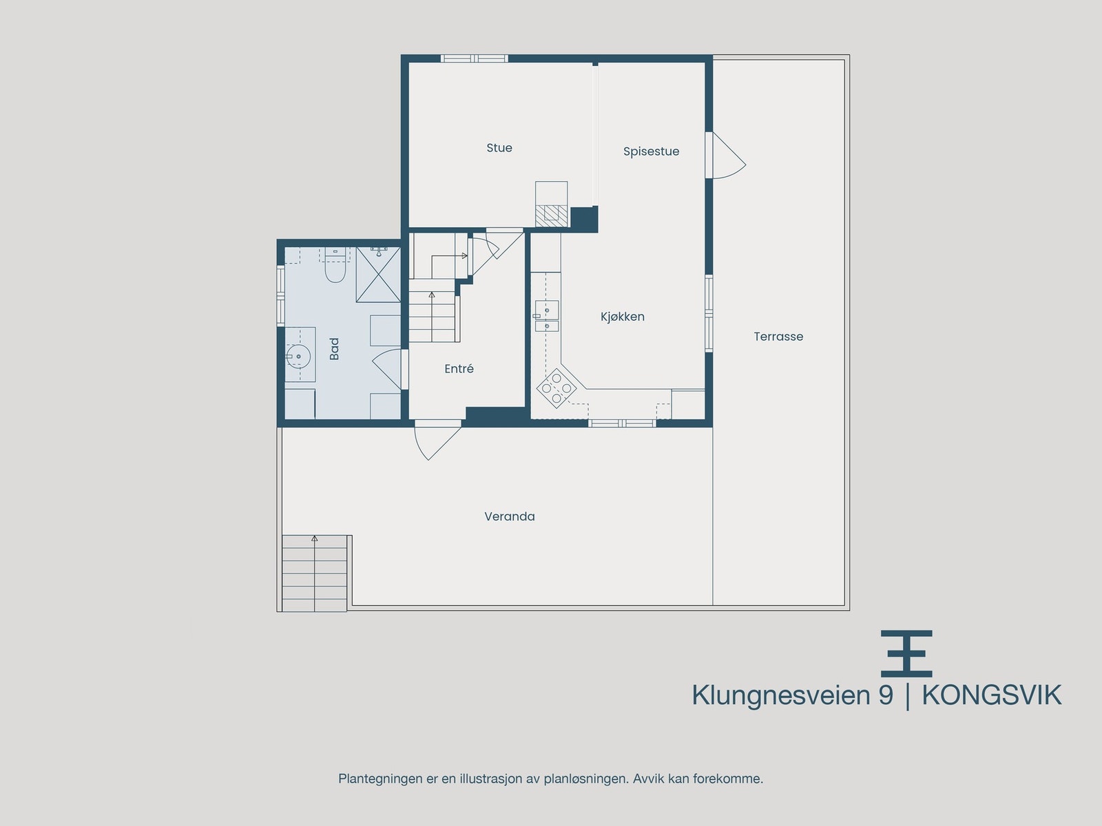 Plantegning 1. etasje Galleribilde