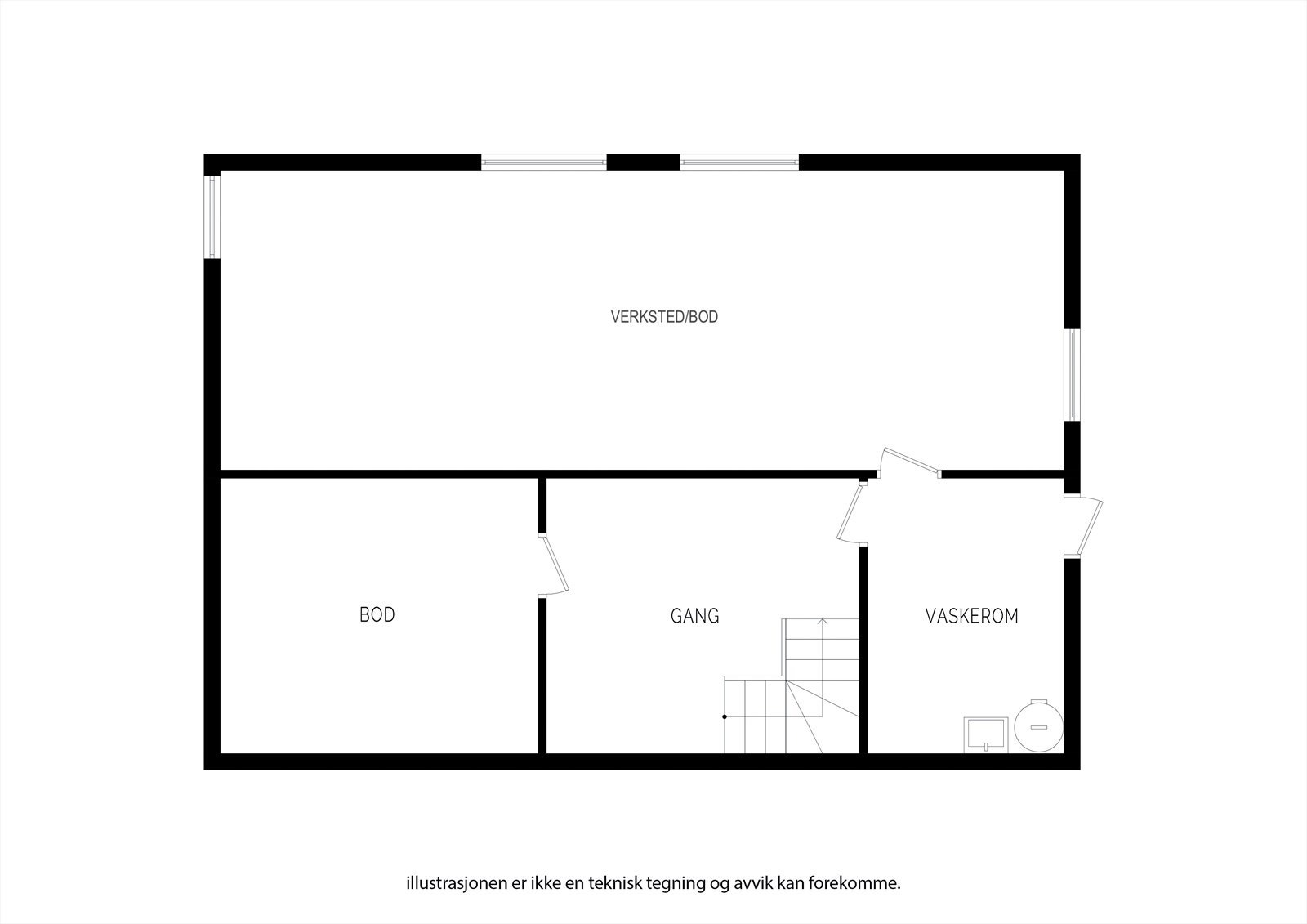 Plantegning kjeller. Galleribilde