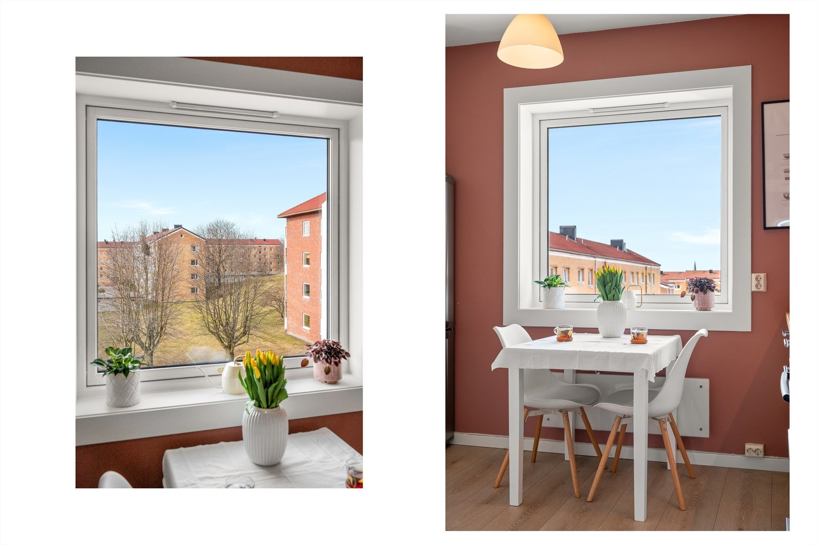 Vinduene i leiligheten rammer inn utsikten mot de rolige omgivelsene. Galleribilde