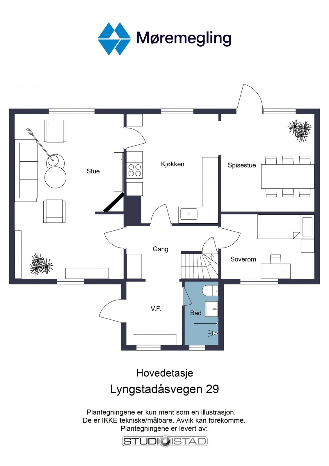 Plantegning 1. etasje Galleribilde