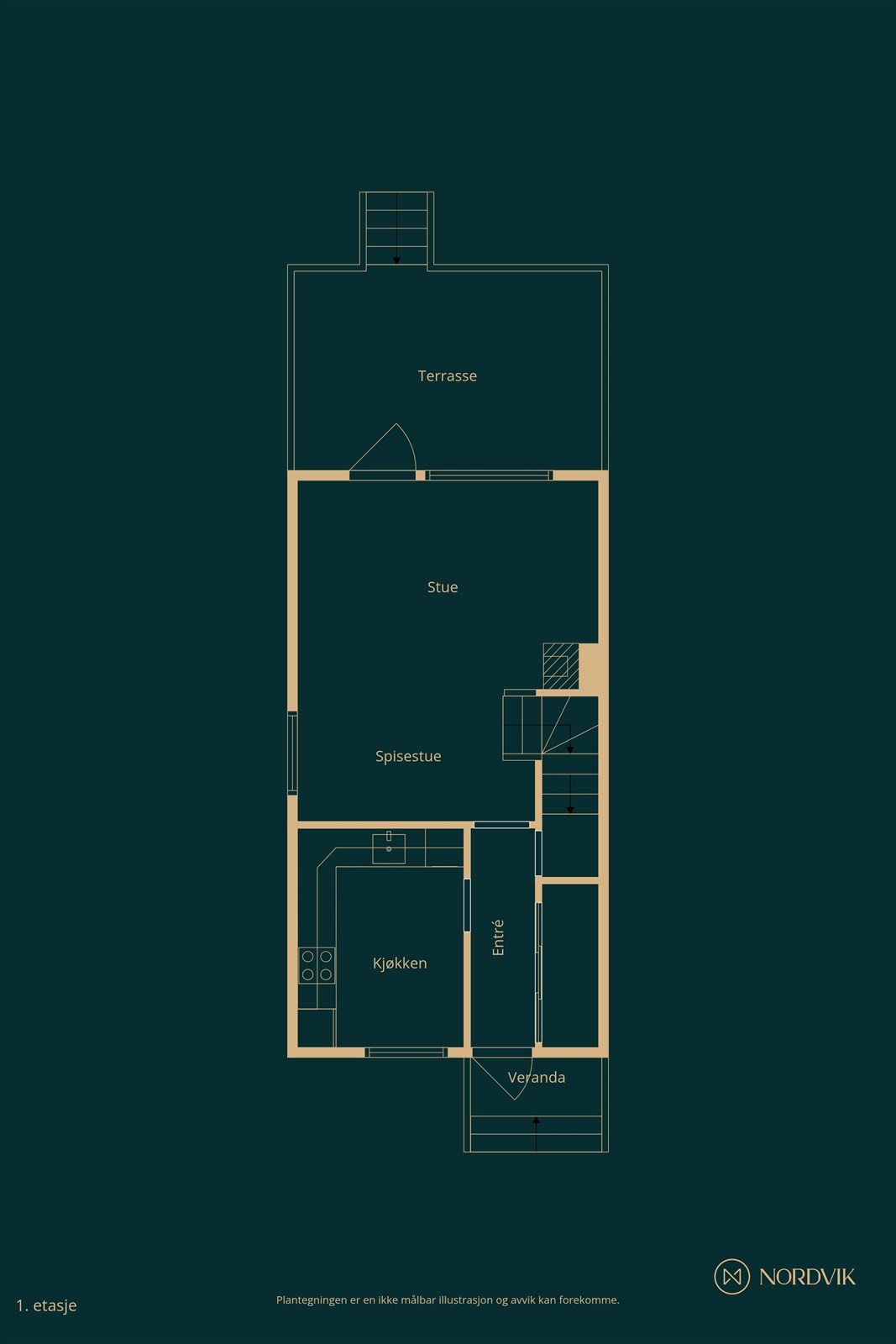Plantegning 1. etasje Galleribilde